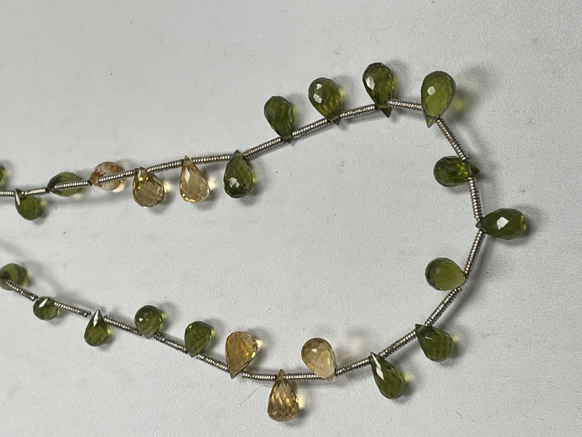 Peridot Citrine Drop Faceted