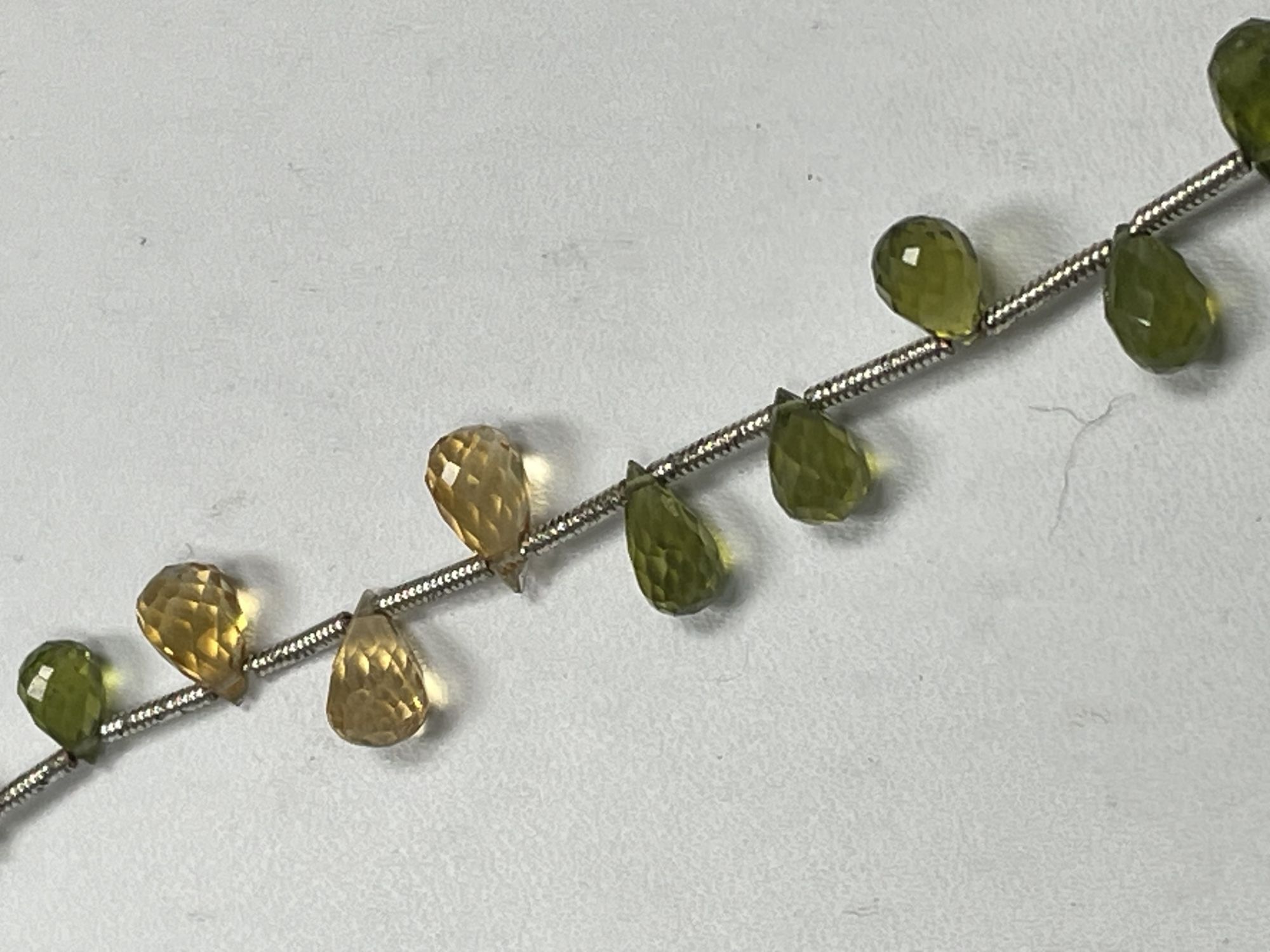 Peridot Citrine Drop Faceted