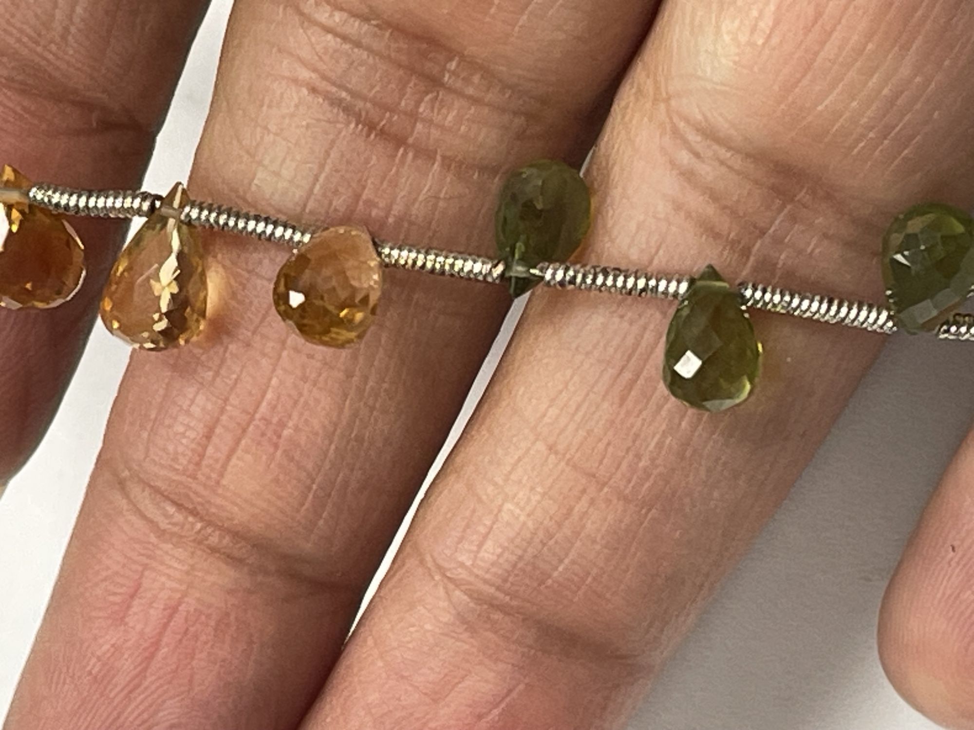 Peridot Citrine Drop Faceted