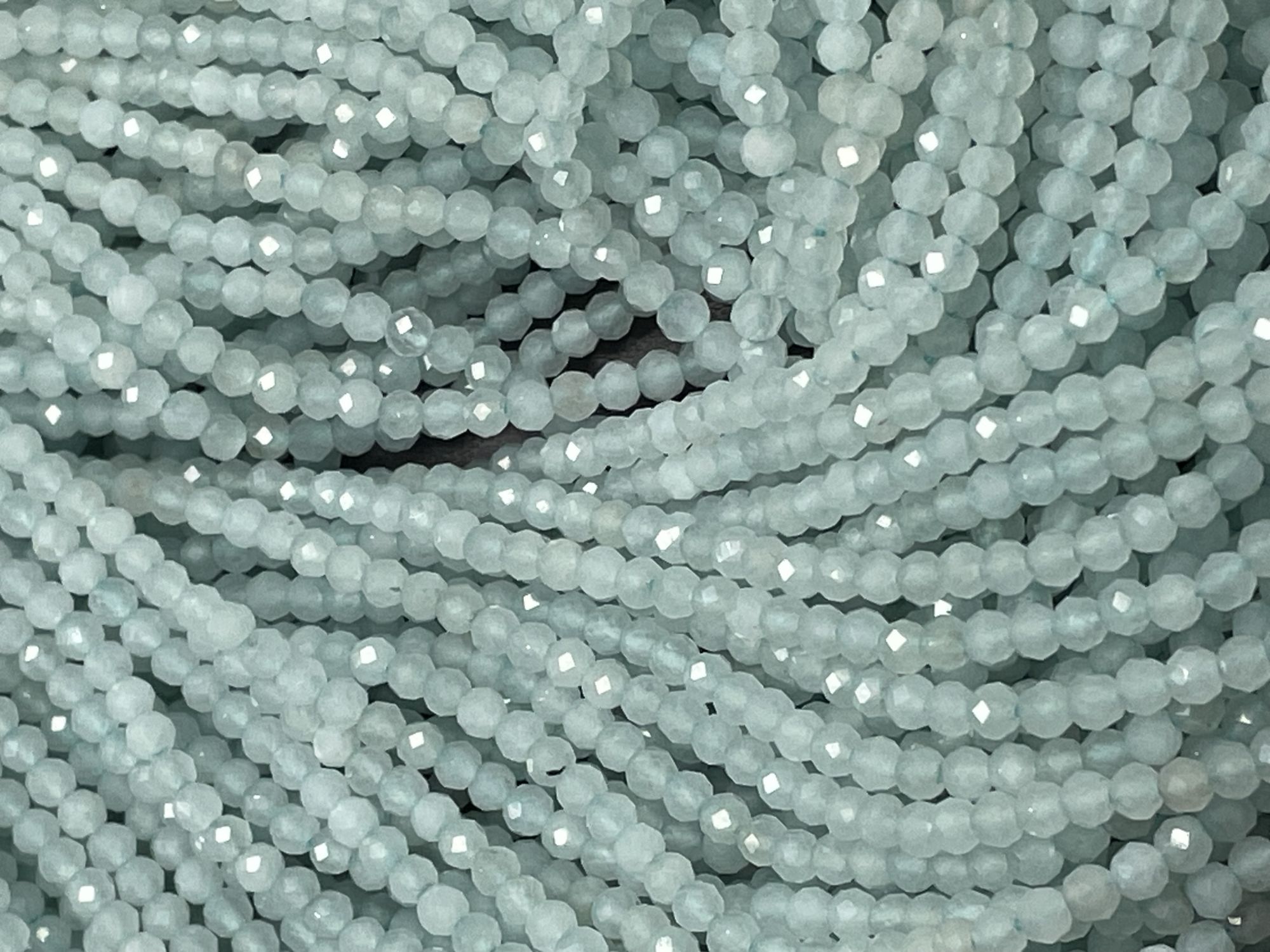 Aqua Chalcedony Rondelle Faceted