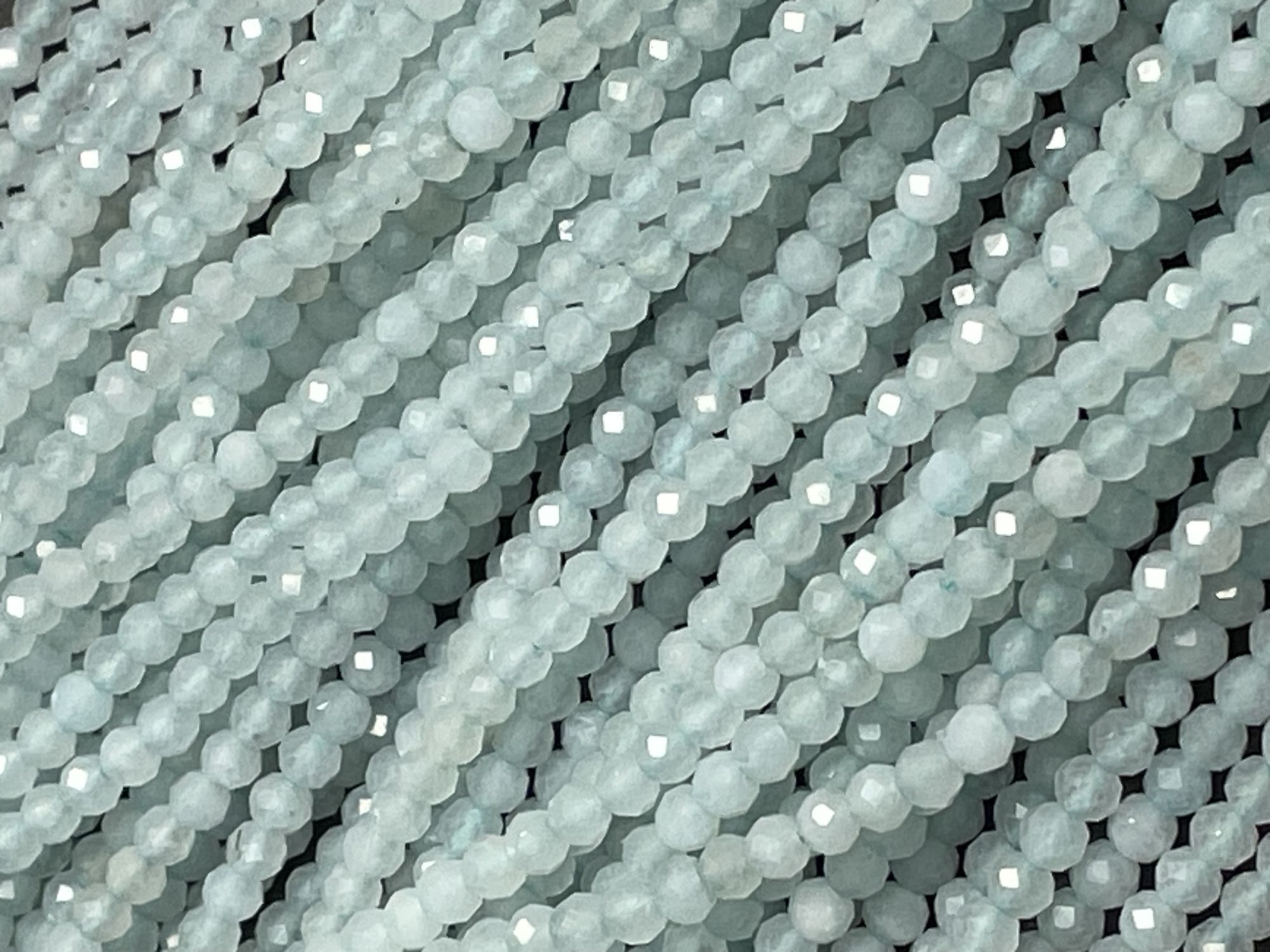 Aqua Chalcedony Rondelle Faceted