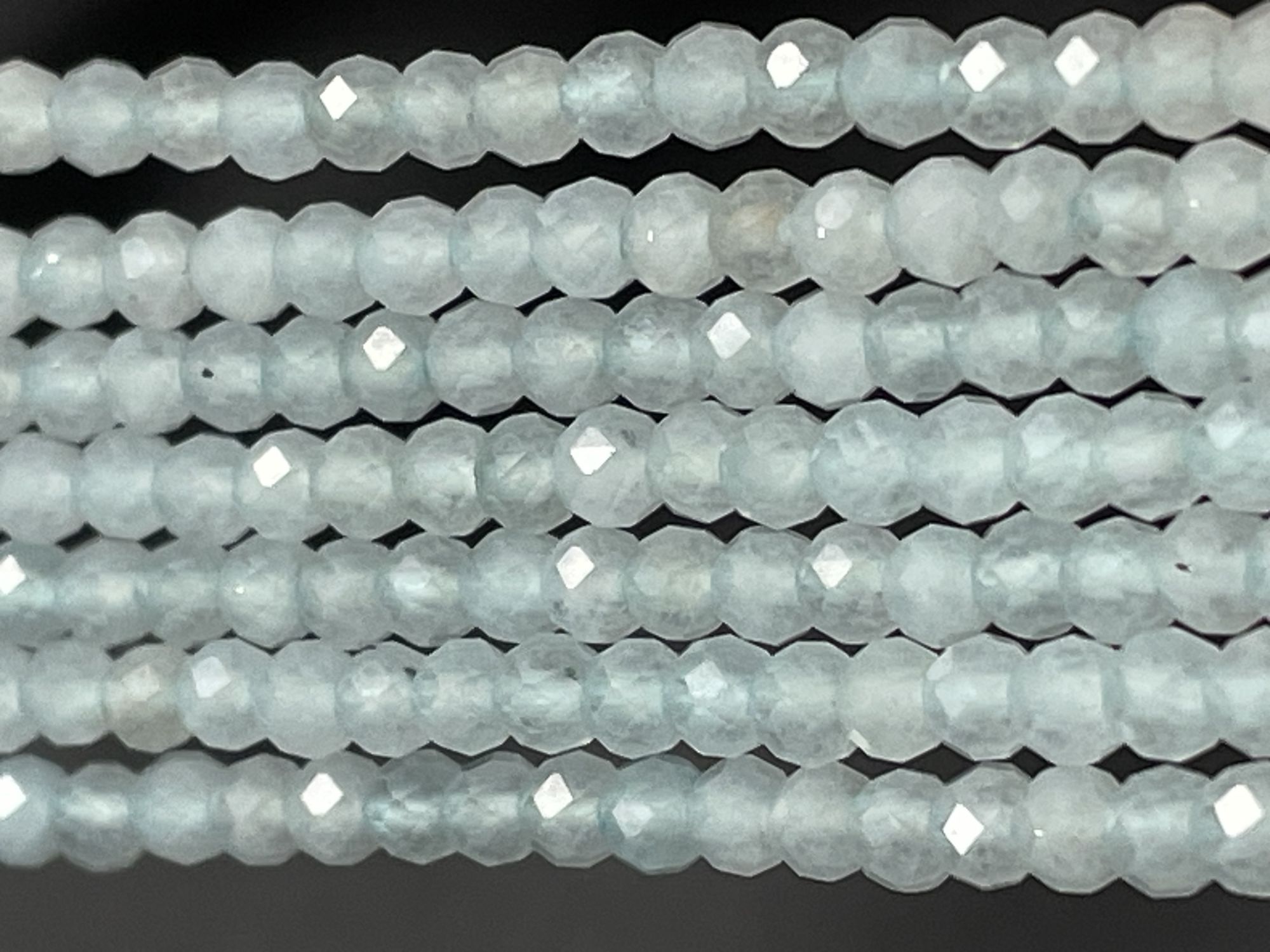 Aqua Chalcedony Rondelle Faceted