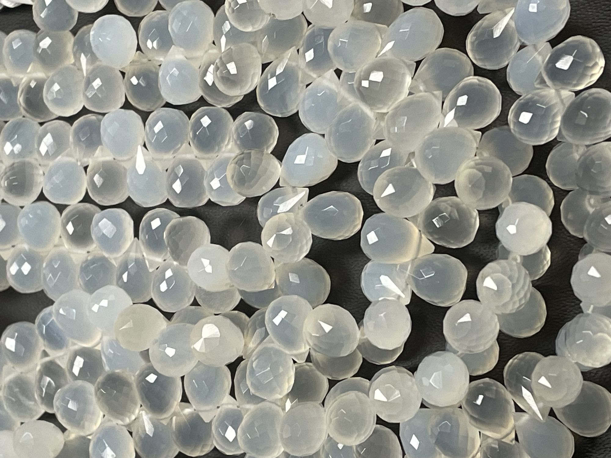 White Moonstone Drop Faceted