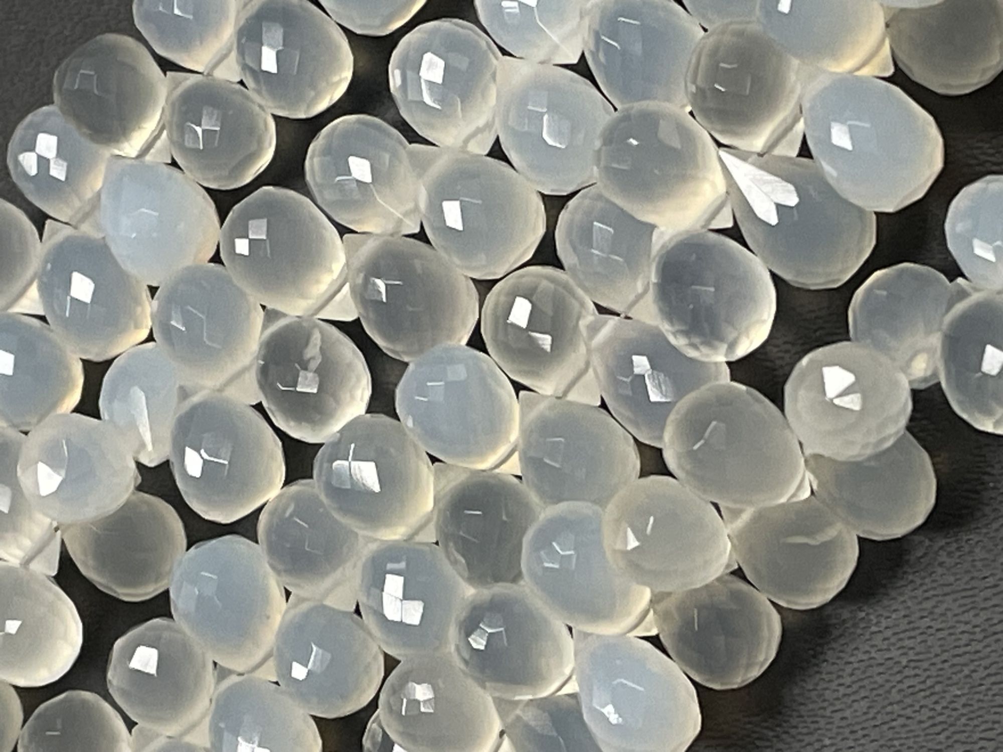 White Moonstone Drop Faceted