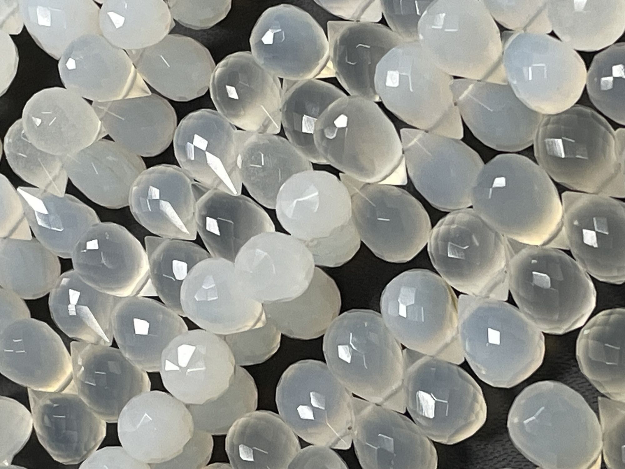 White Moonstone Drop Faceted