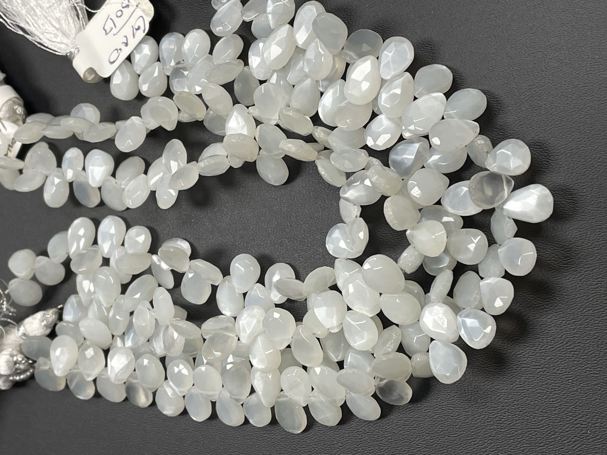 White Moonstone Pear Faceted