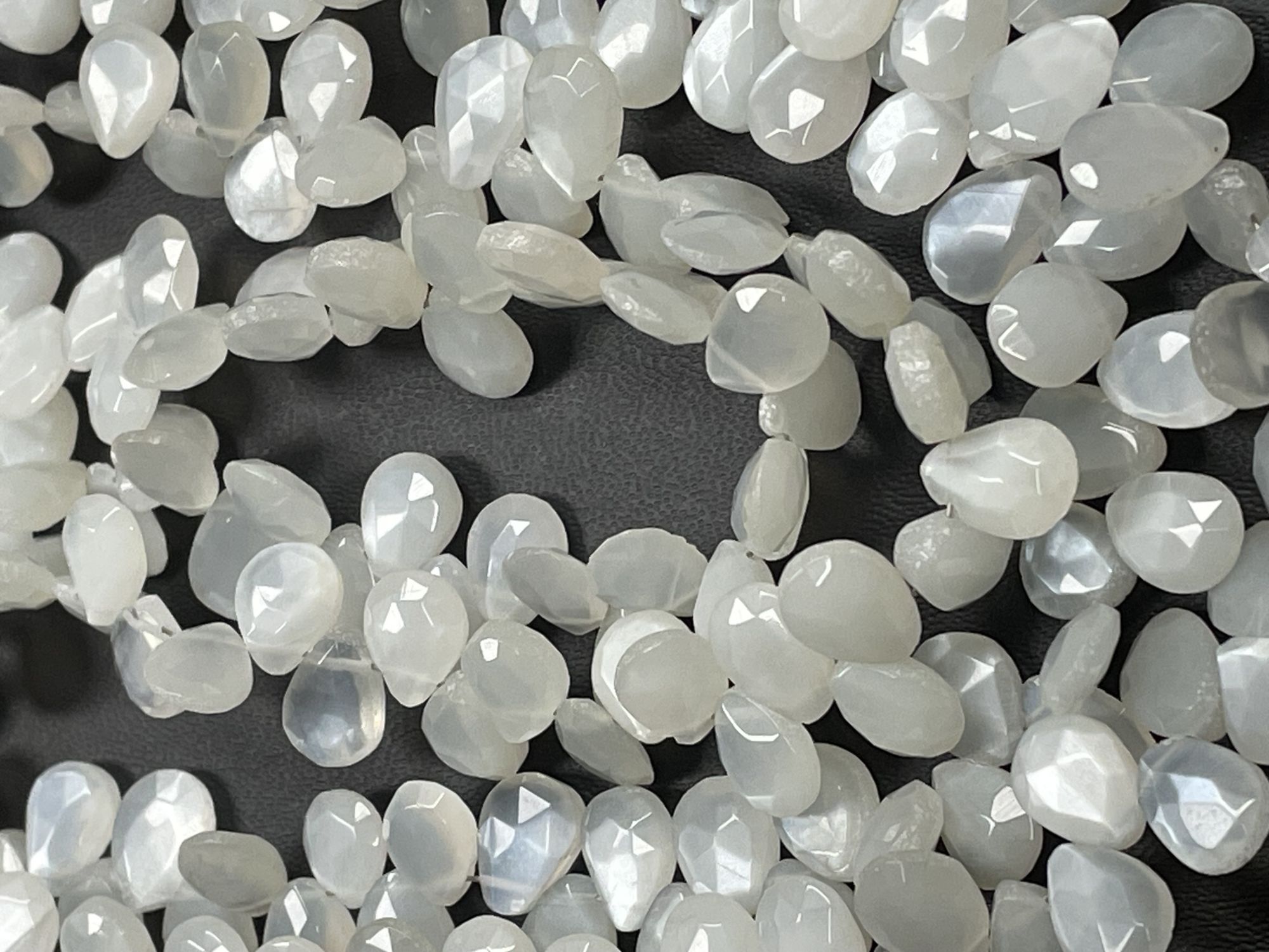 White Moonstone Pear Faceted