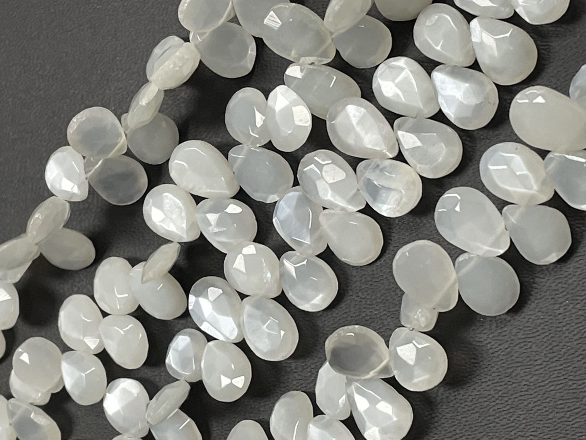 White Moonstone Pear Faceted