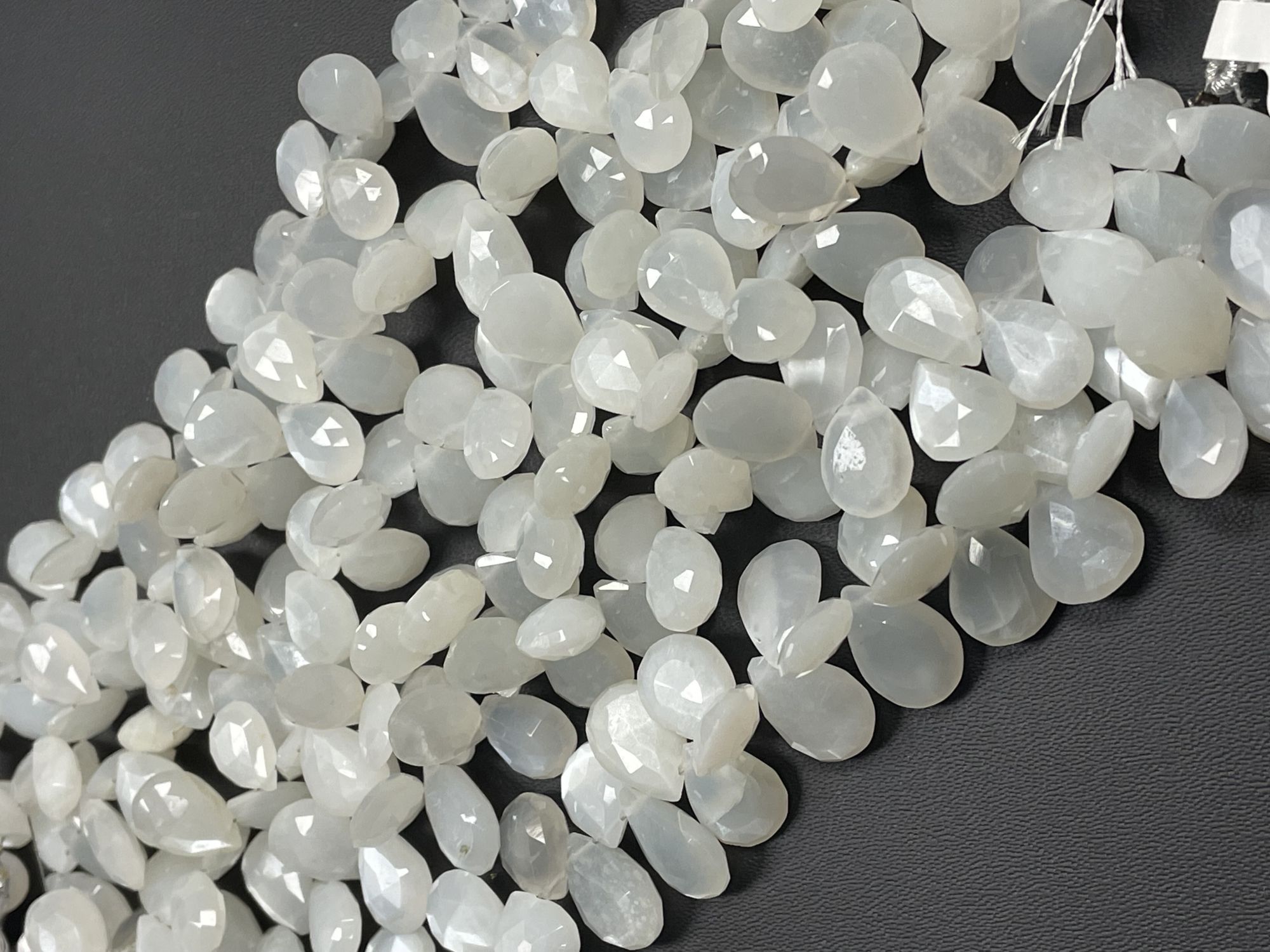 White Moonstone Pear Faceted