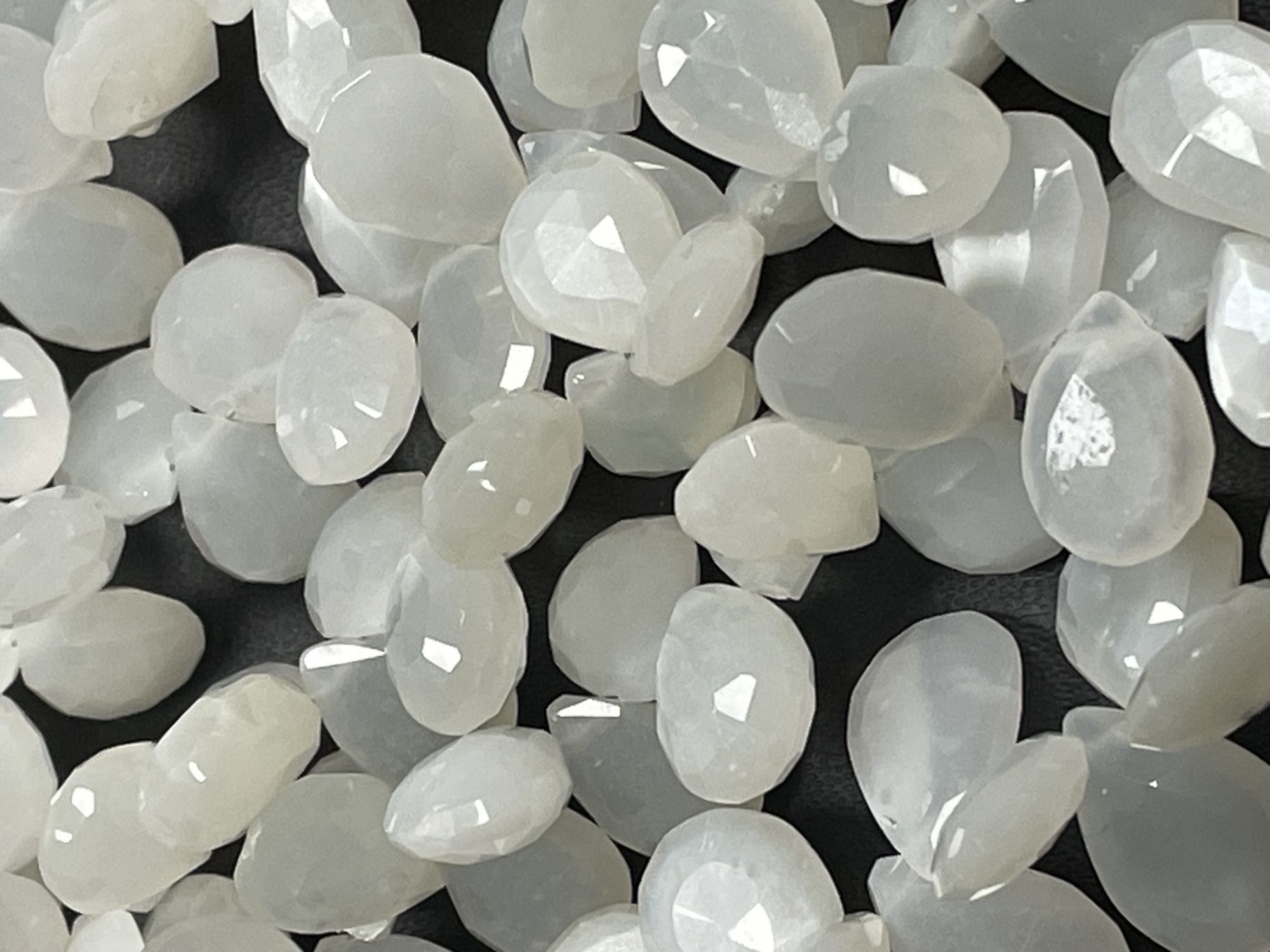White Moonstone Pear Faceted