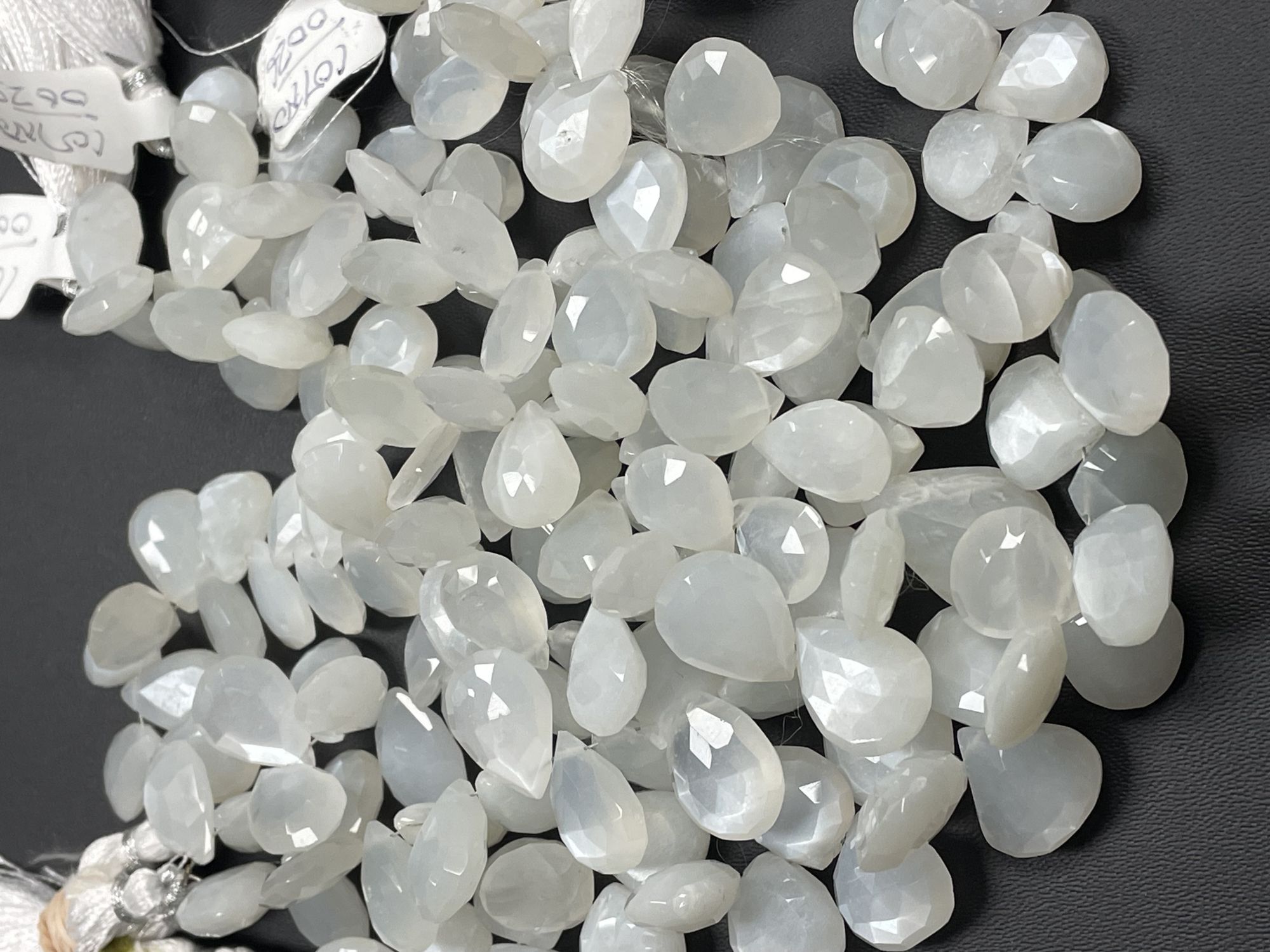 White Moonstone Pear Faceted