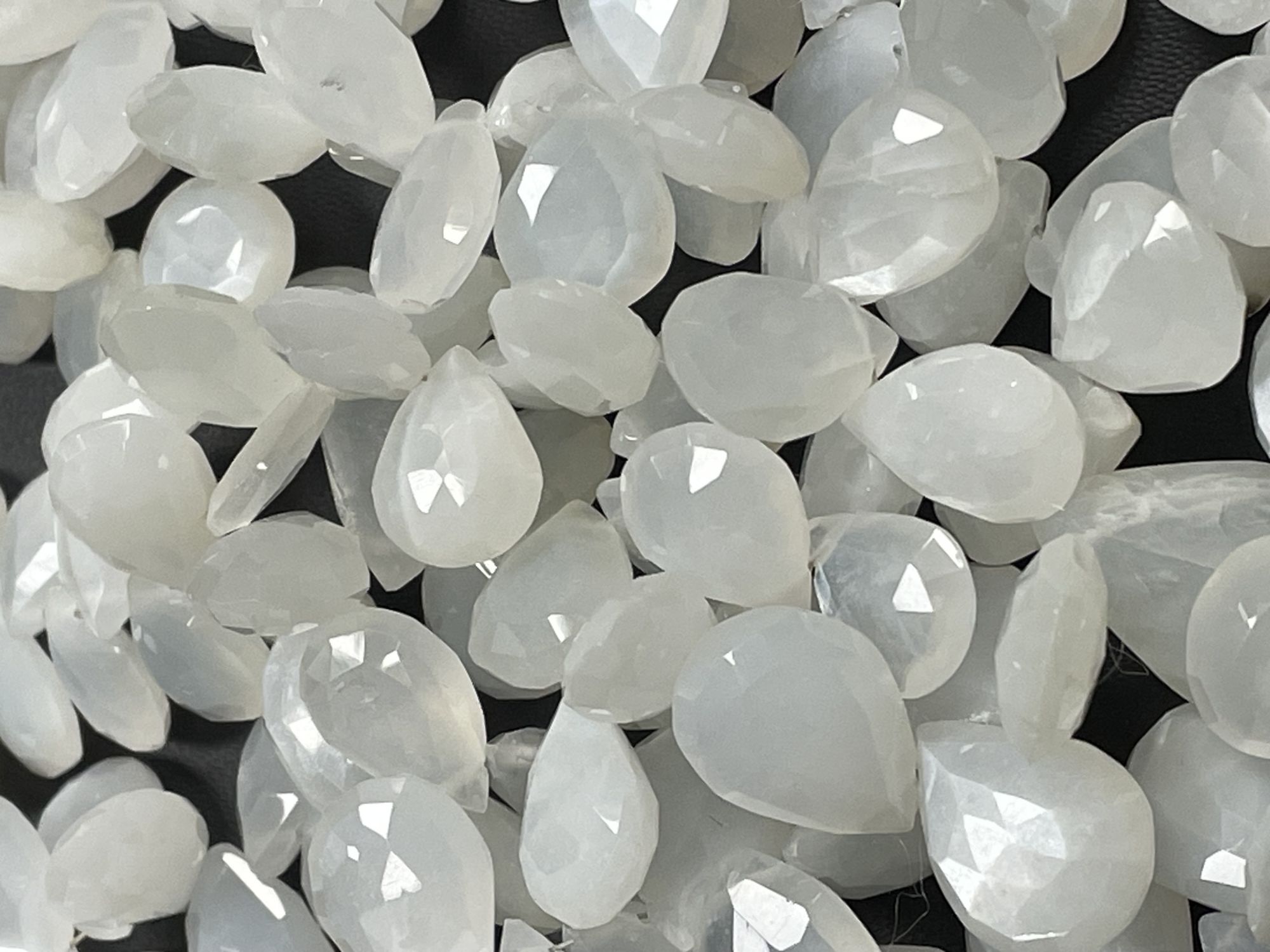 White Moonstone Pear Faceted