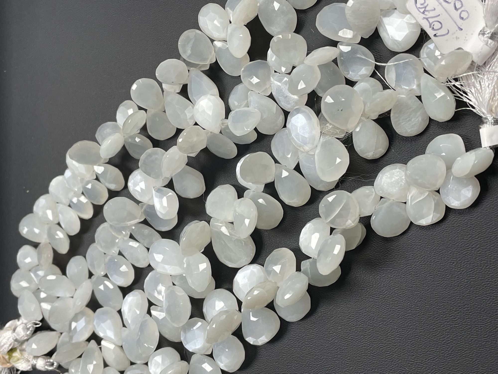 White Moonstone Pear Faceted