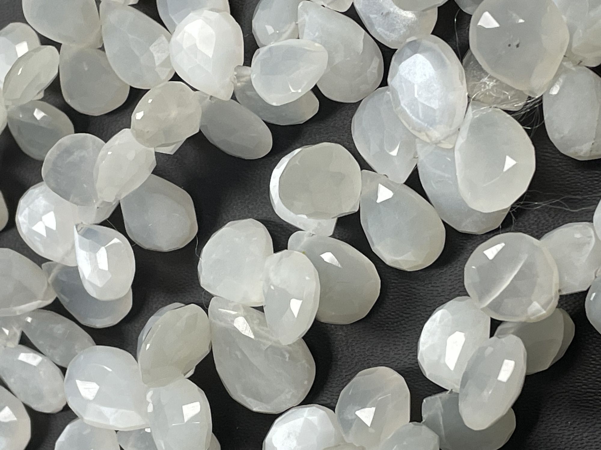 White Moonstone Pear Faceted