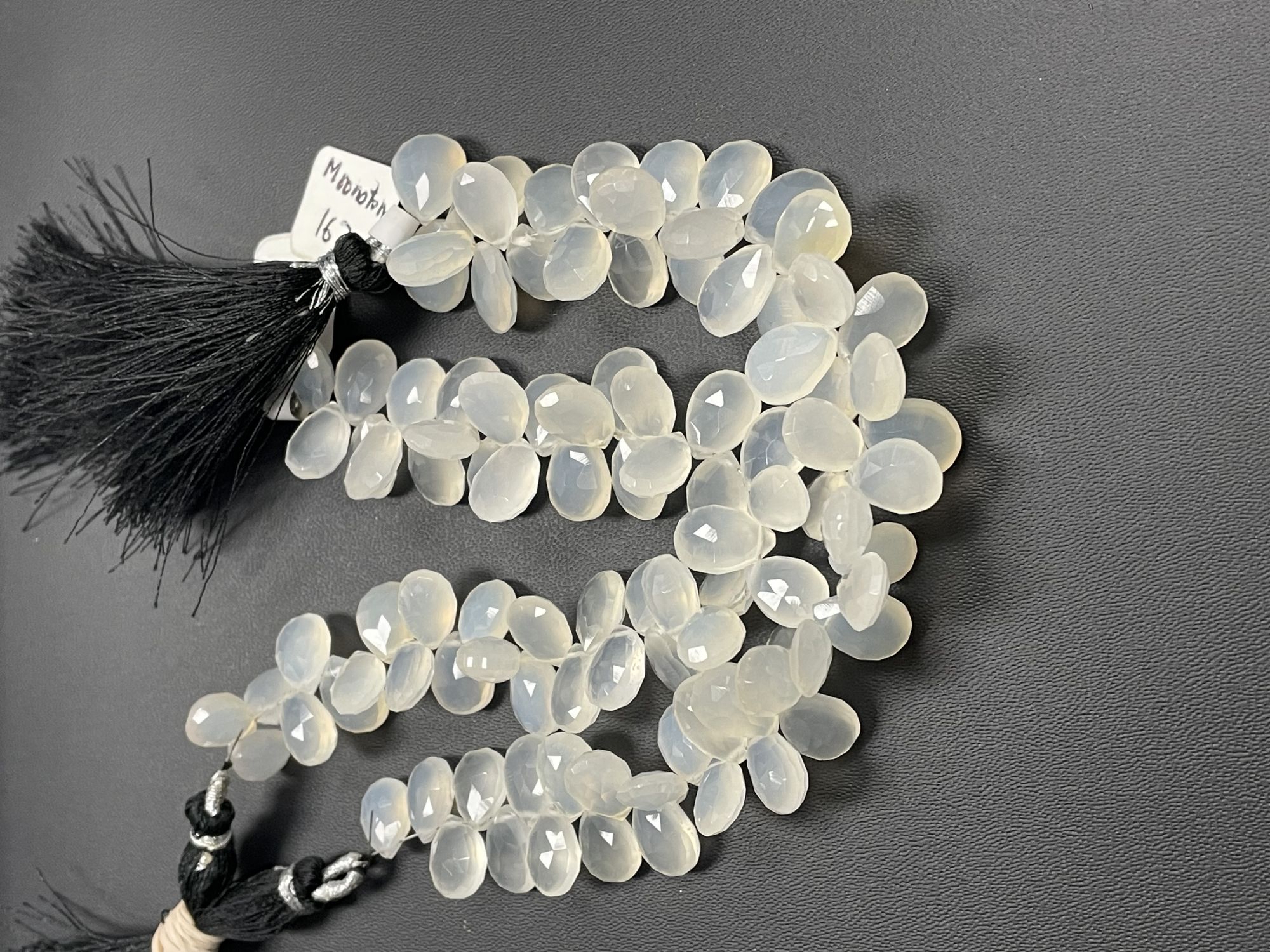 White Moonstone Pear Faceted