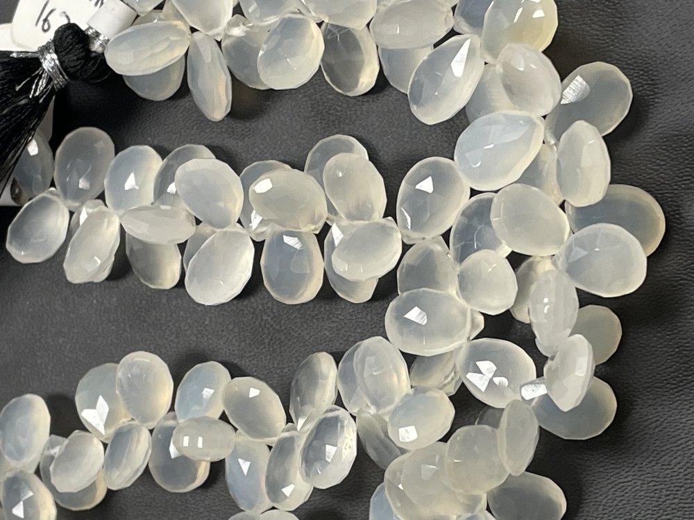 White Moonstone Pear Faceted