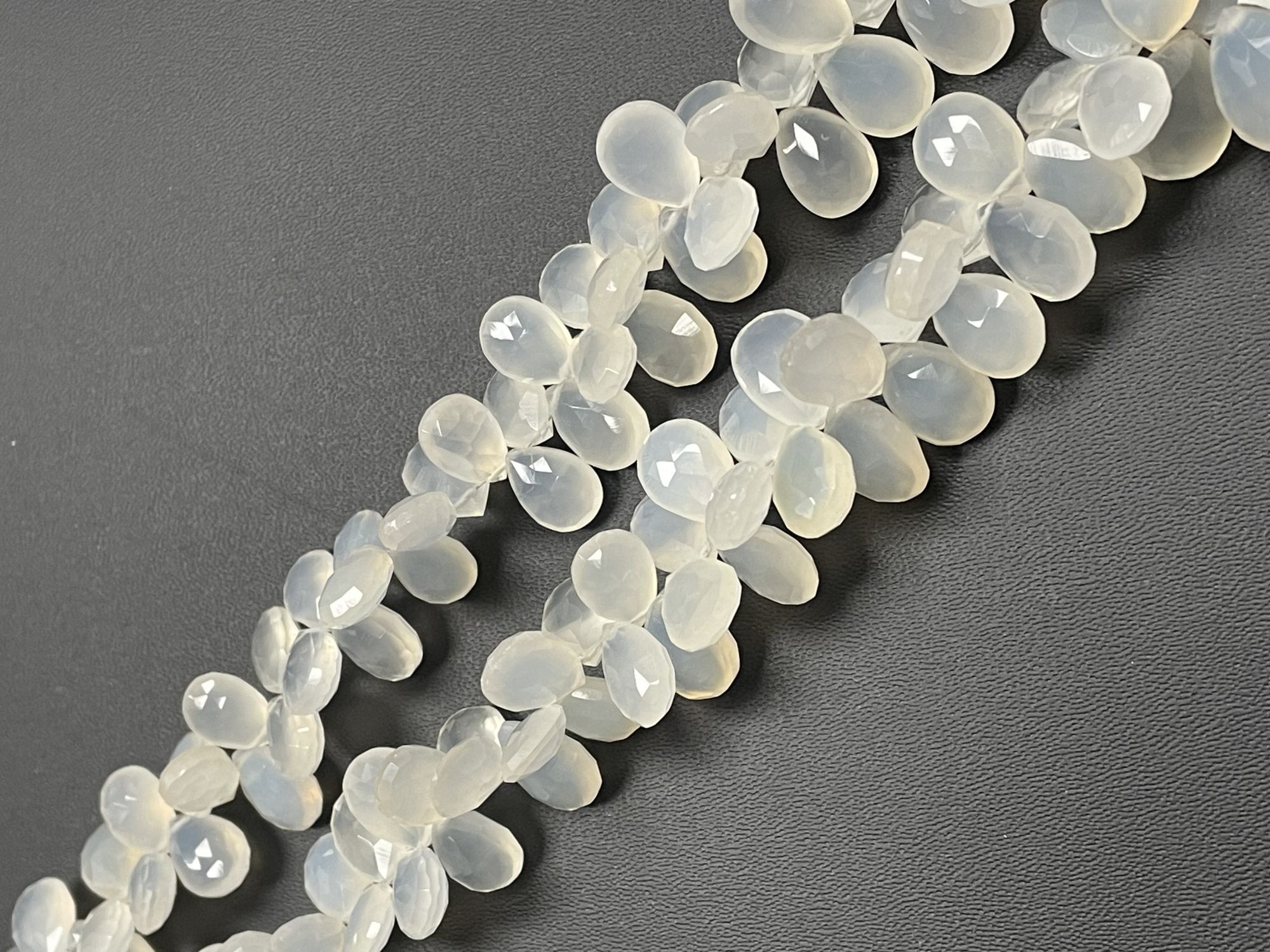 White Moonstone Pear Faceted