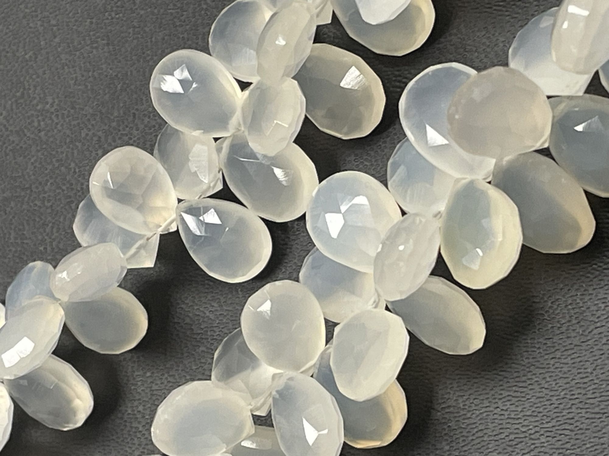 White Moonstone Pear Faceted