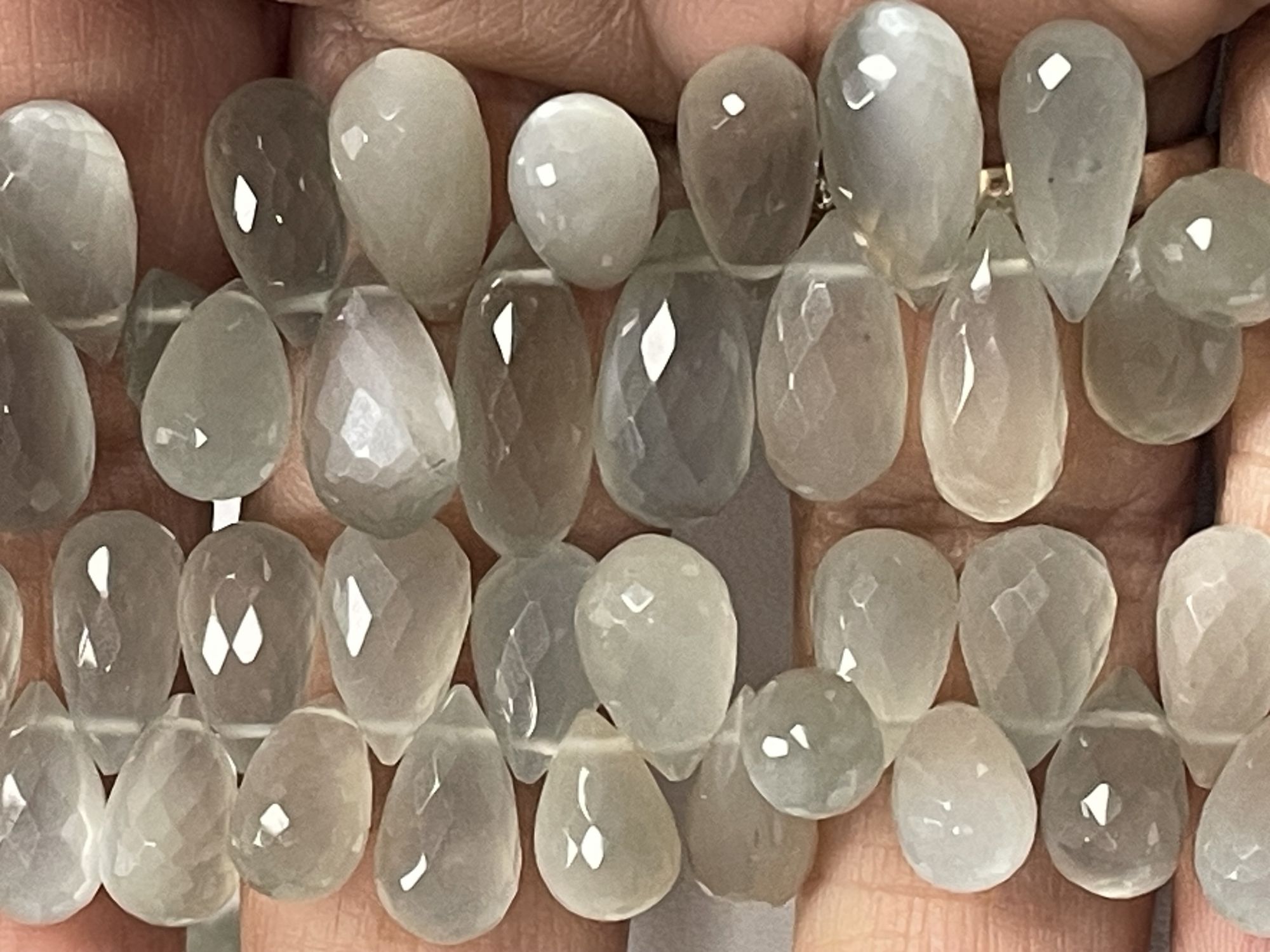 Moonstone Drop Faceted Ceylone
