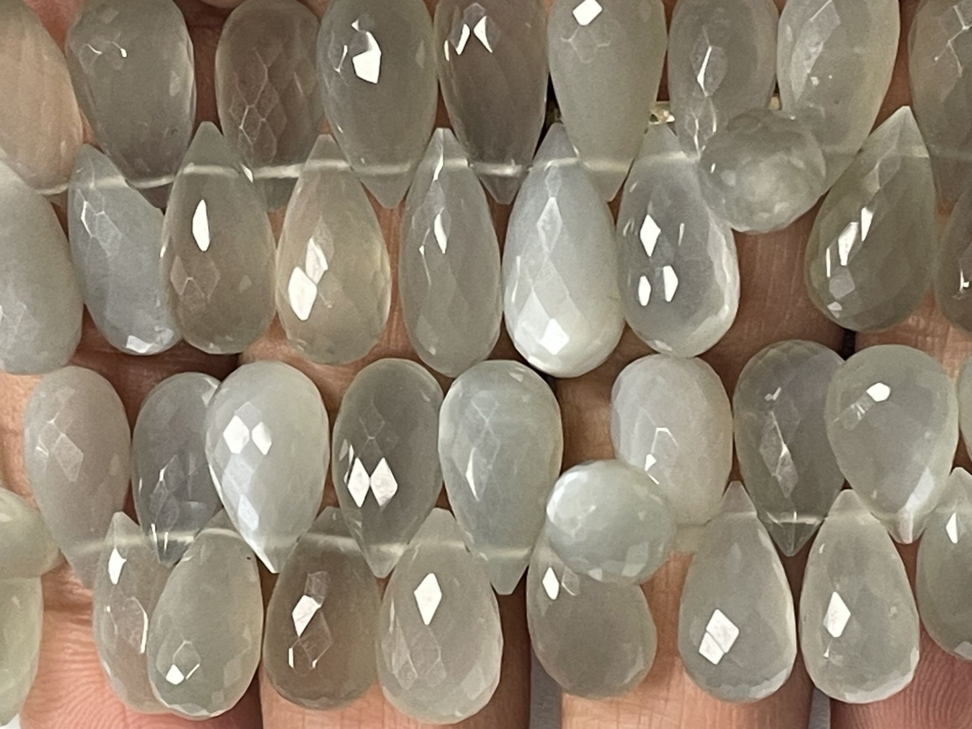 Moonstone Drop Faceted Ceylone