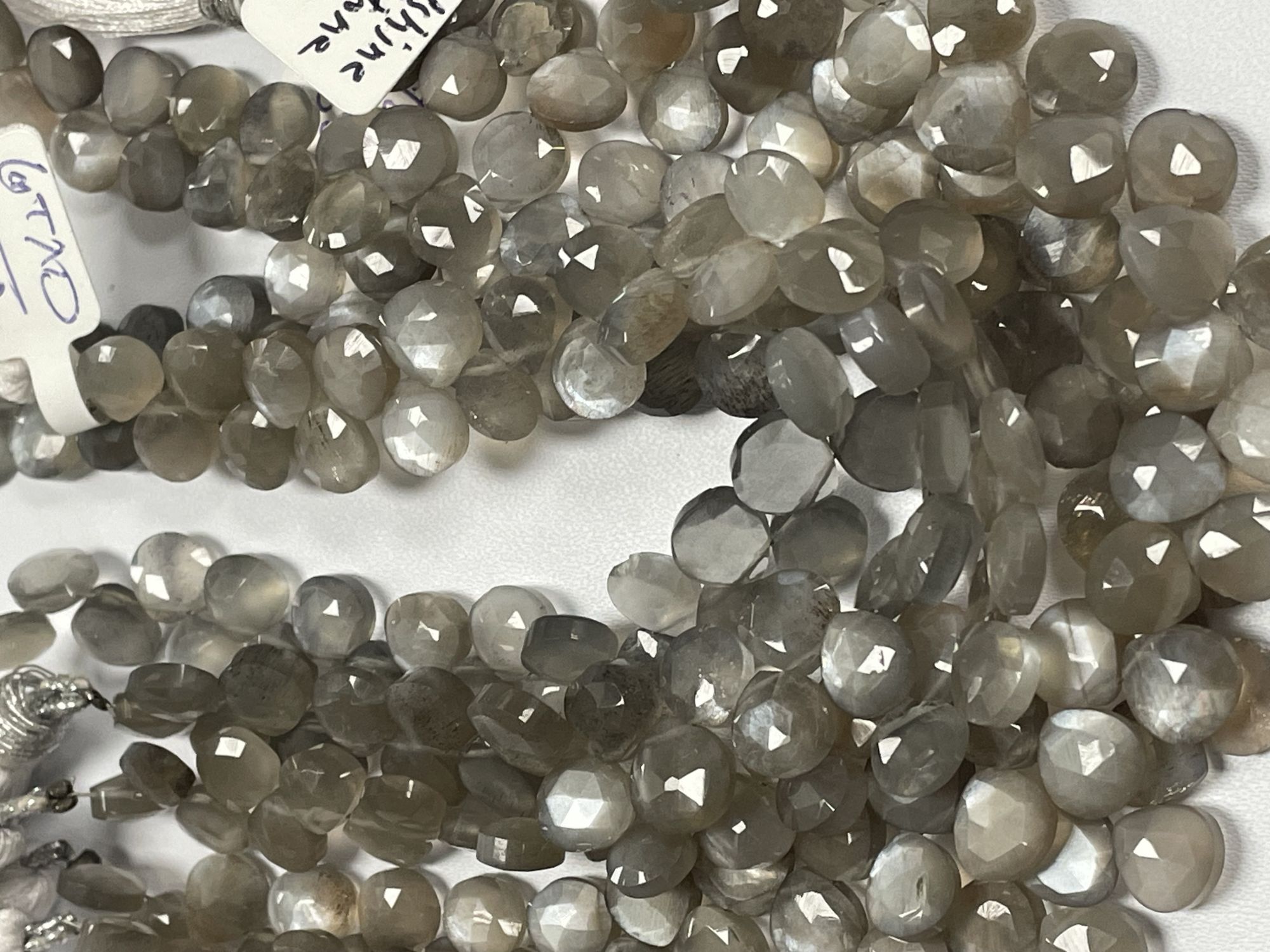 Grey Goldshine Moonstone Heart Faceted