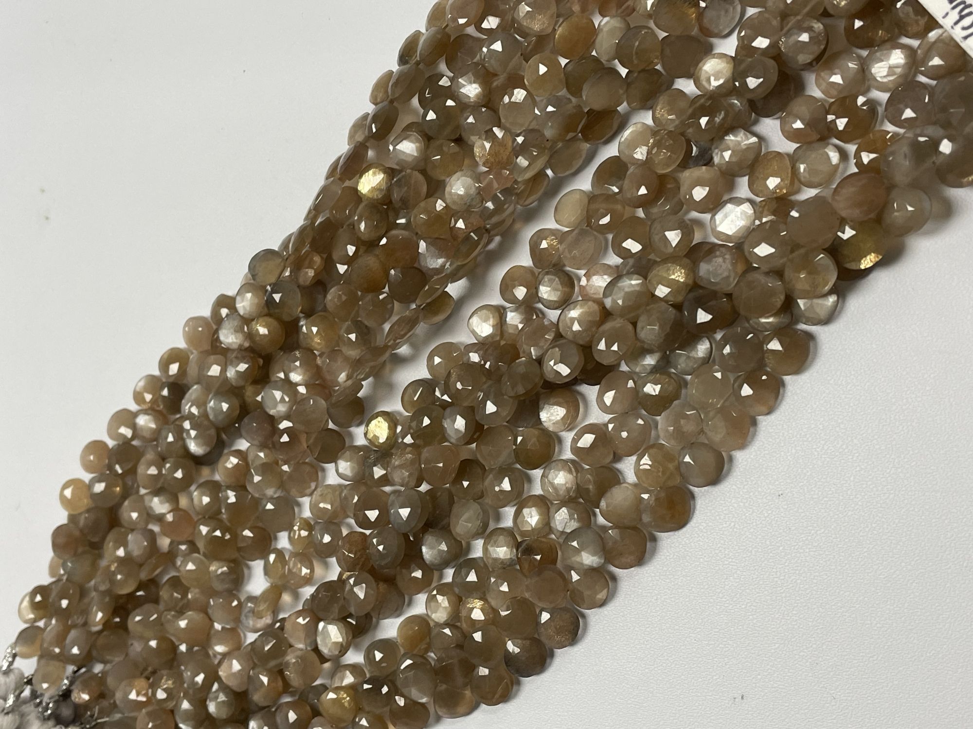 Peach Goldshine Moonstone Heart Faceted