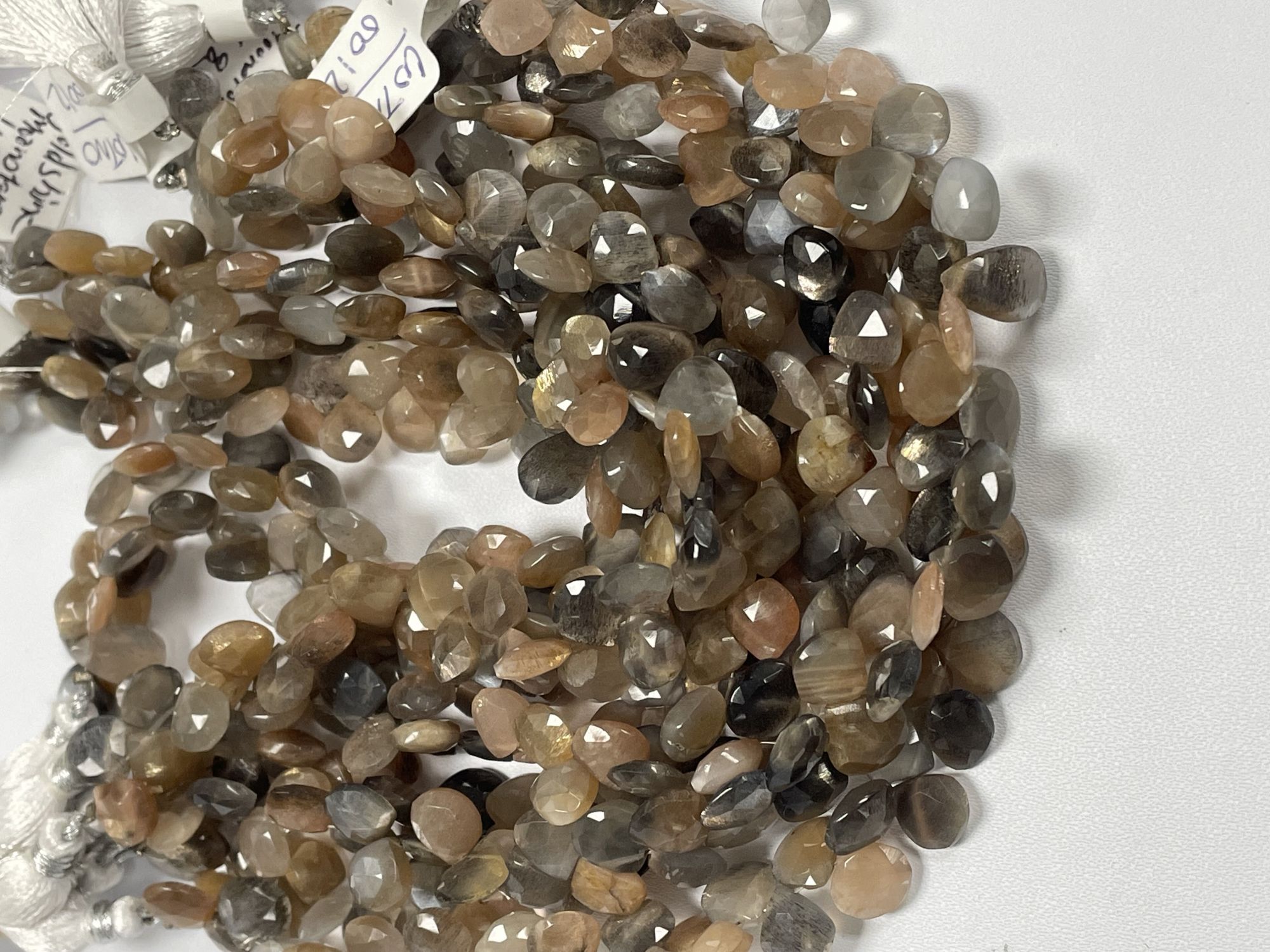 Multi Goldshine Moonstone Heart Faceted