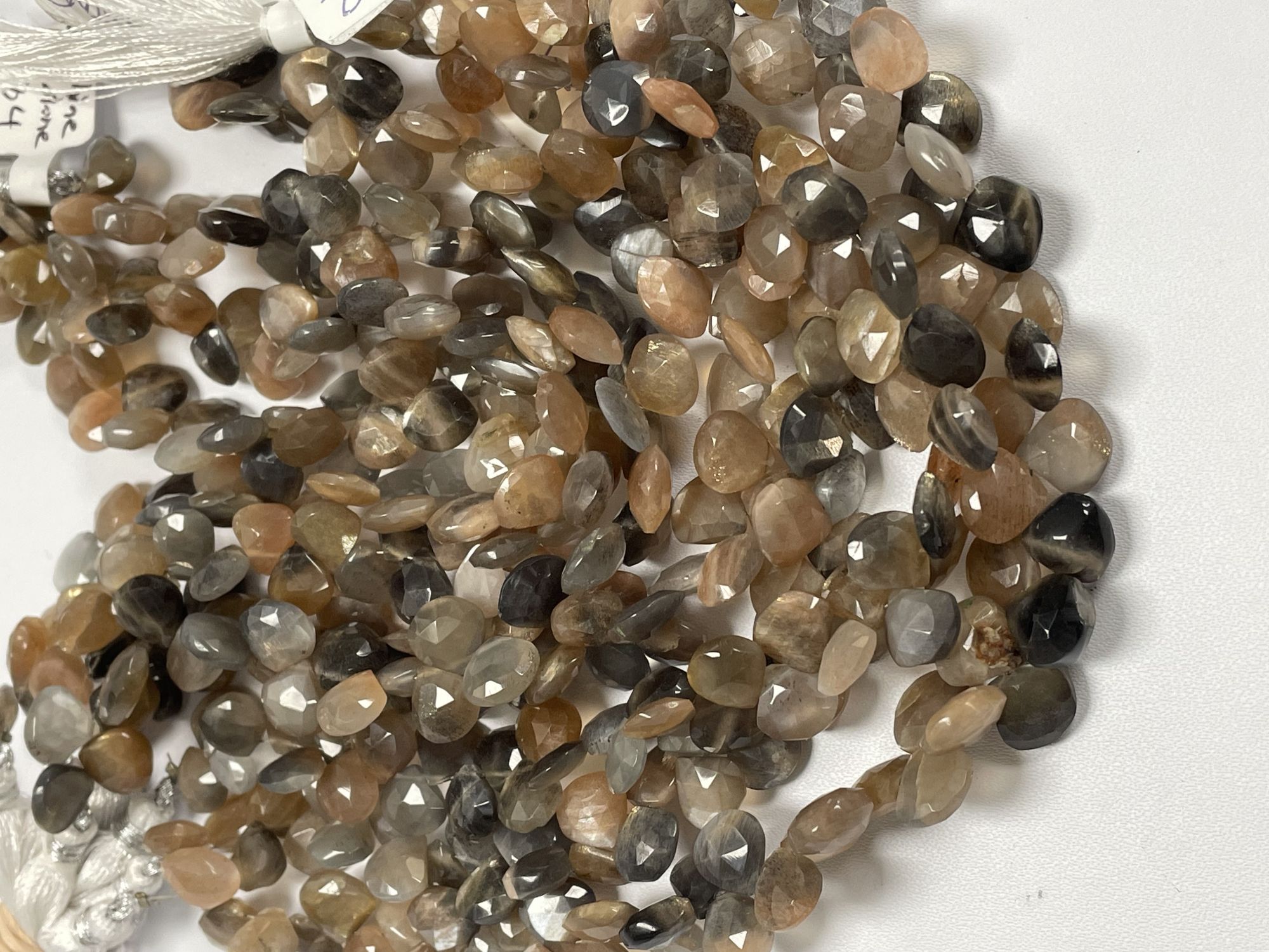 Multi Goldshine Moonstone Heart Faceted