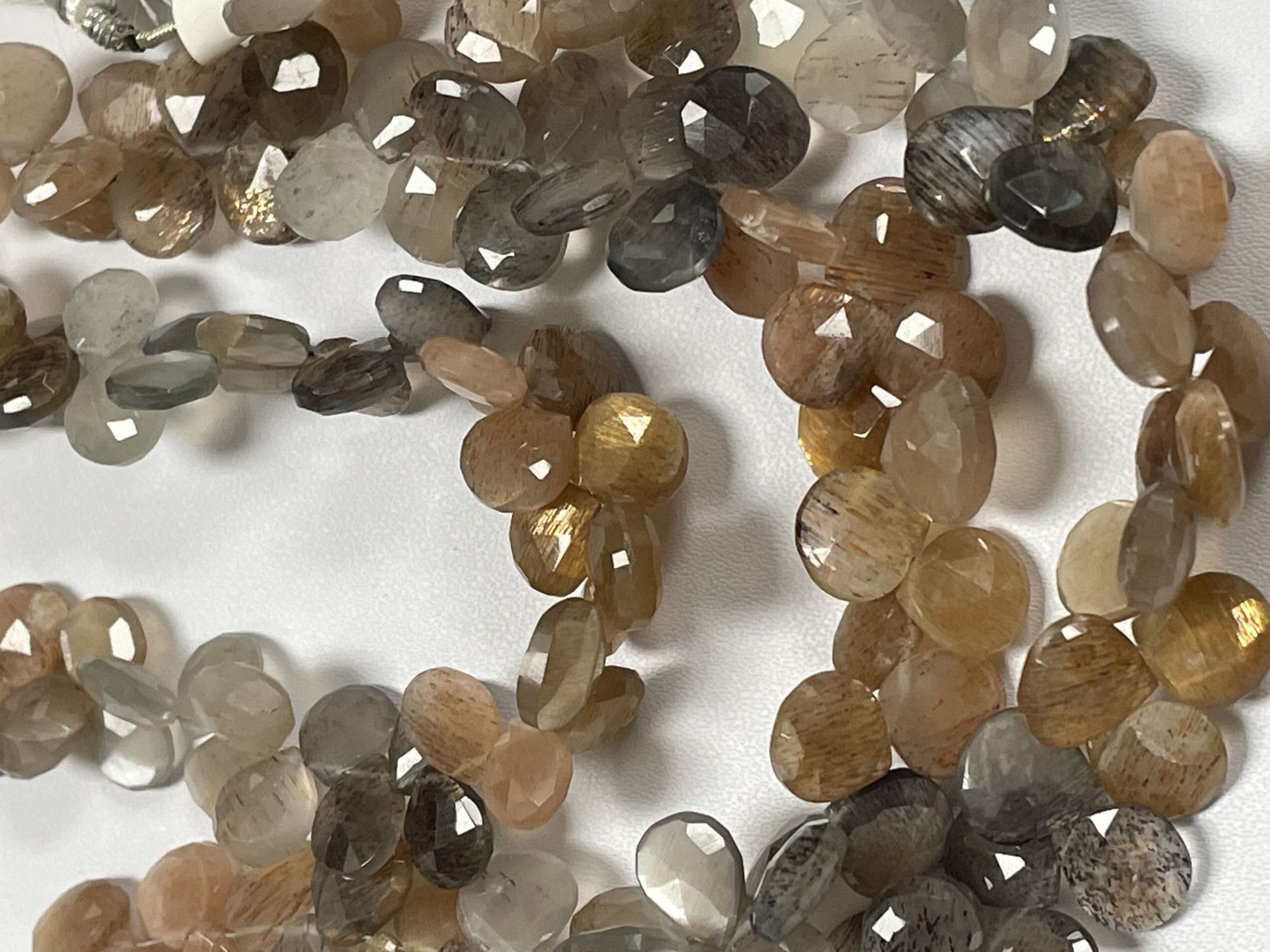 Multi Goldshire Moonstone Heart Faceted