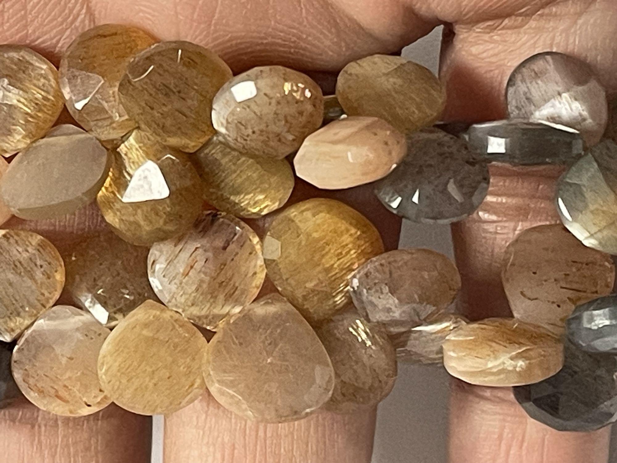 Multi Goldshire Moonstone Heart Faceted