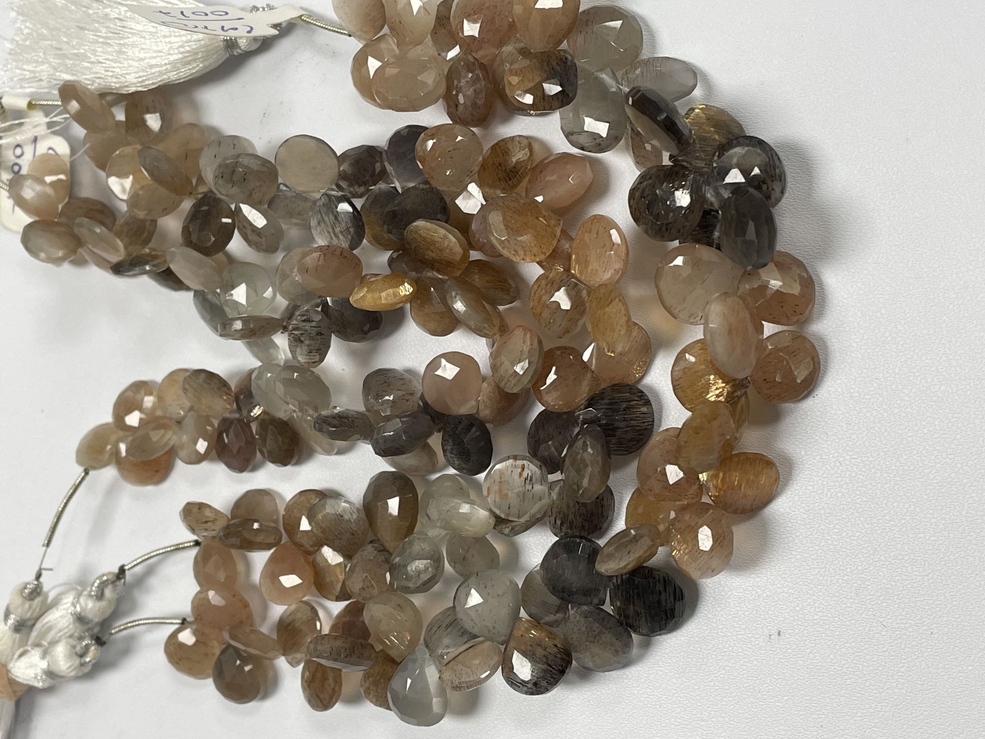 Multi Goldshine Moonstone Heart Faceted