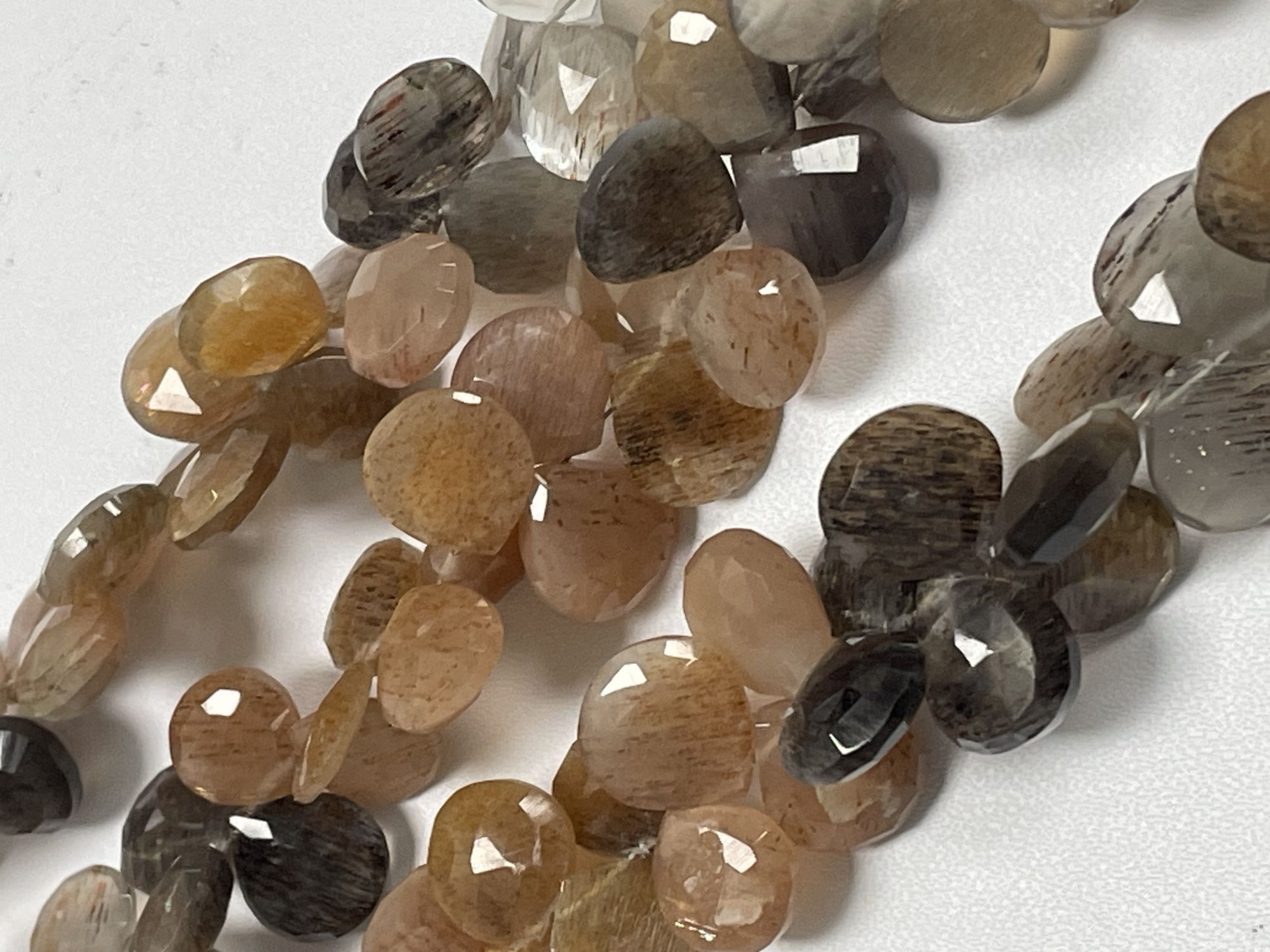 Multi Goldshine Moonstone Heart Faceted