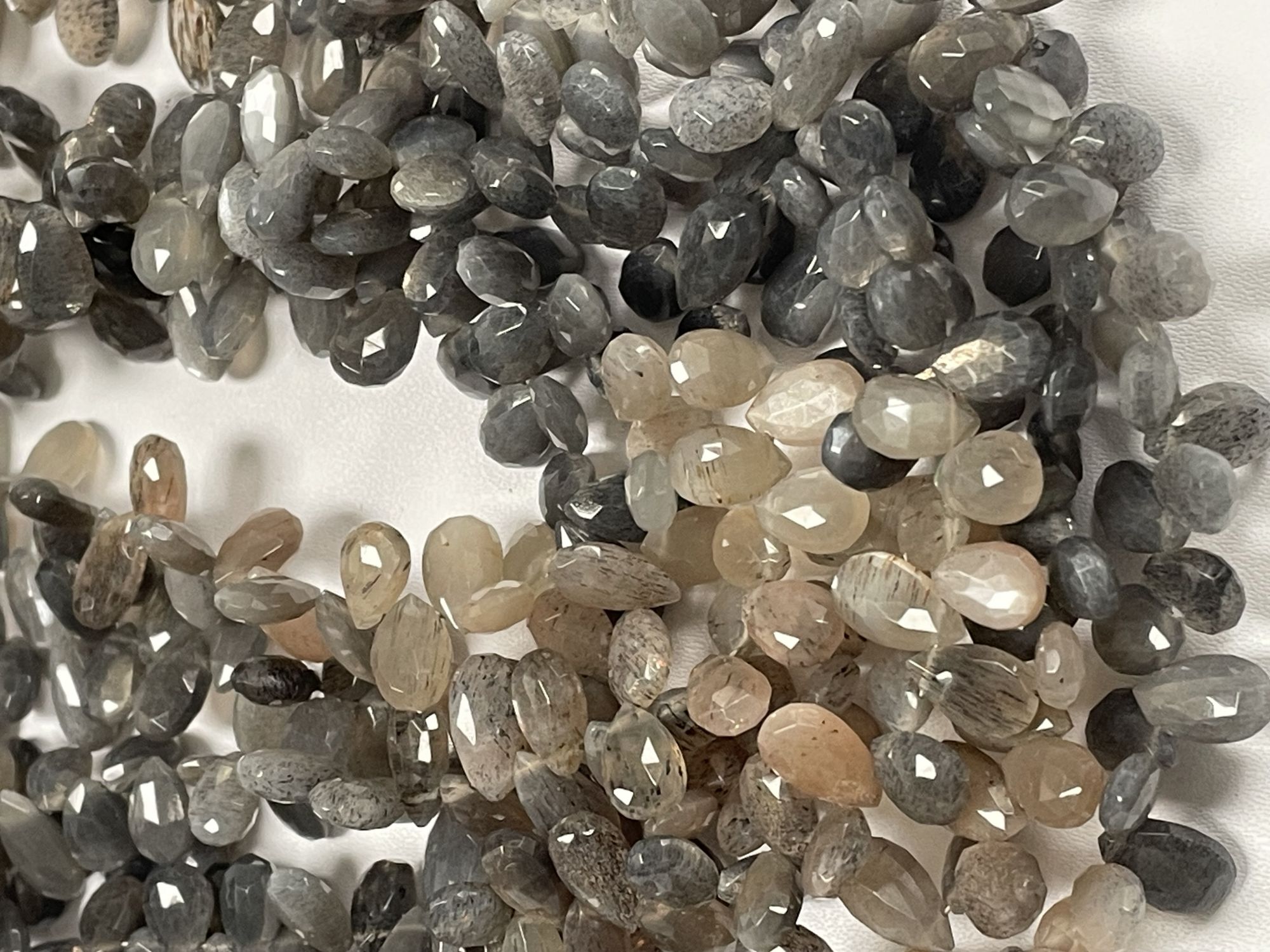 Multi Goldshine Moonstone Pear Faceted