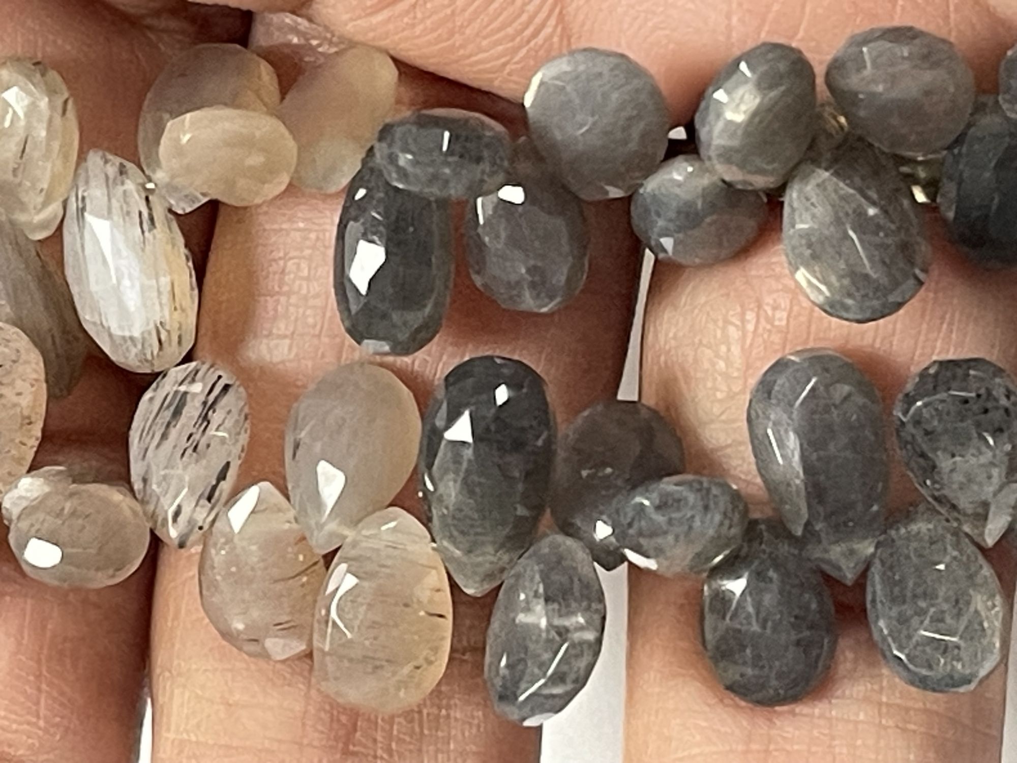 Multi Goldshine Moonstone Pear Faceted