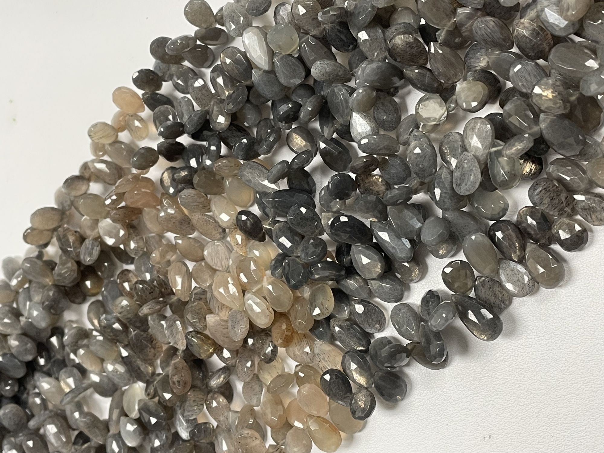 Multi Goldshine Moonstone Pear Faceted