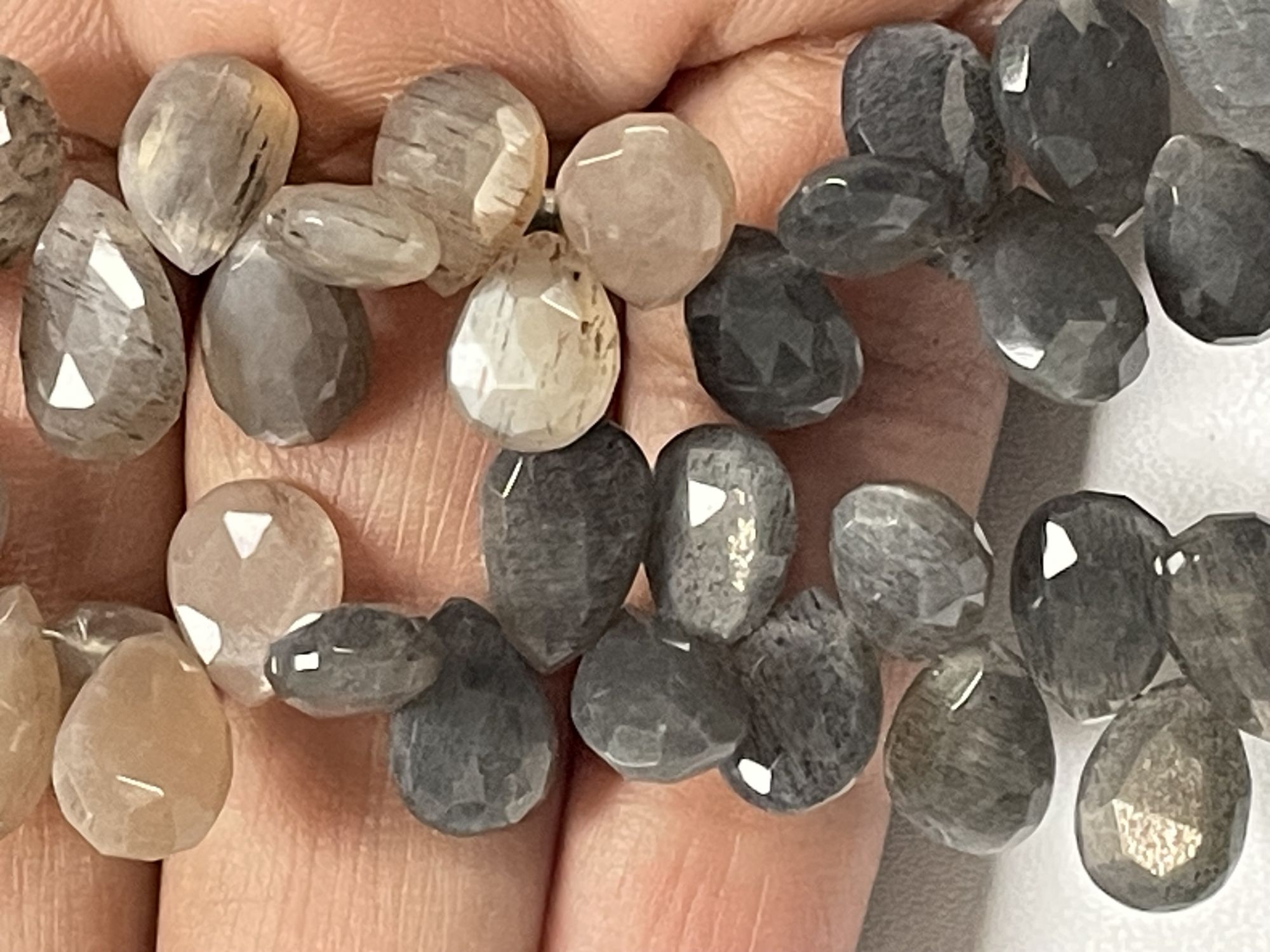 Multi Goldshine Moonstone Pear Faceted