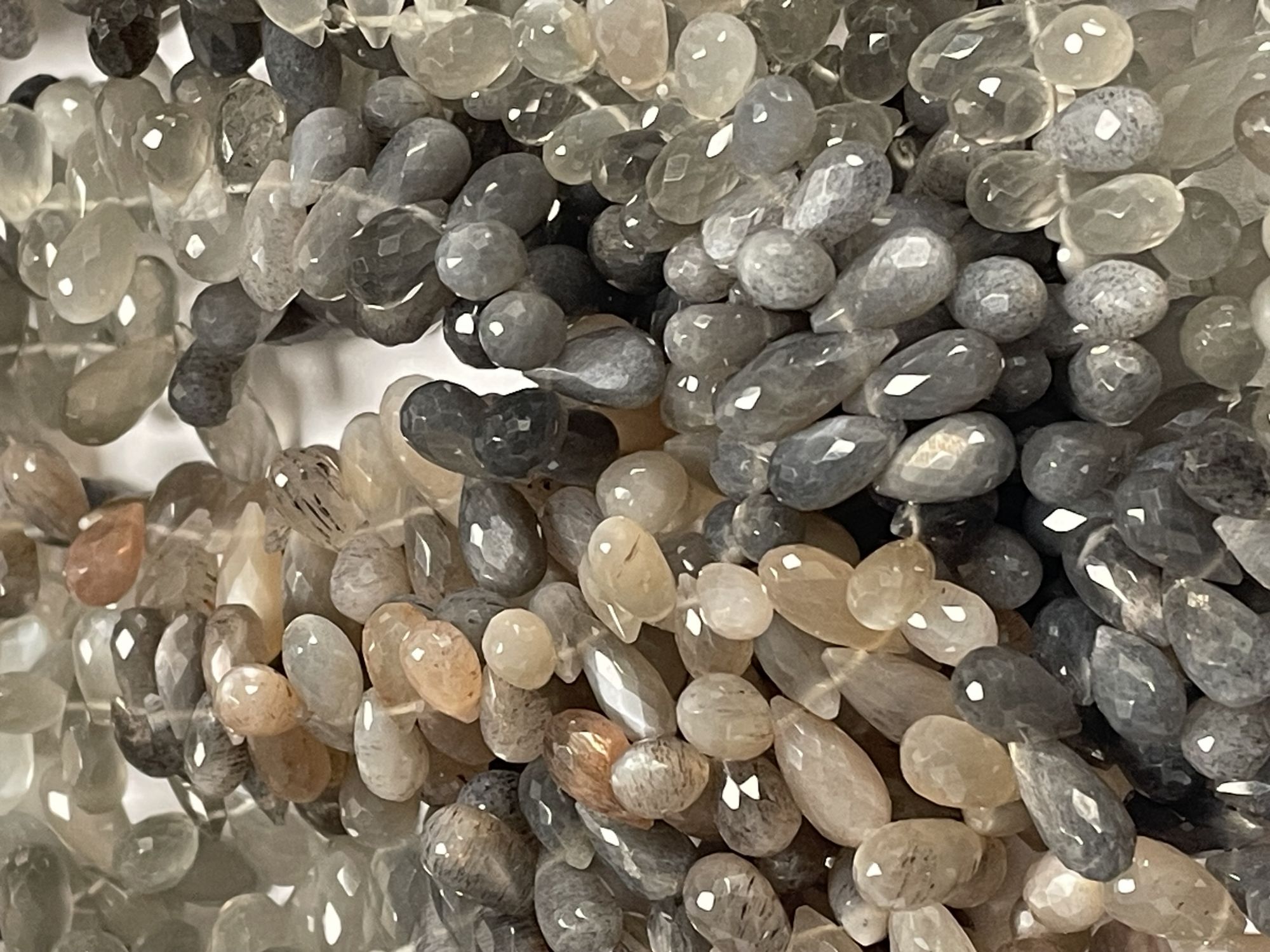 Multi Goldshine Moonstone Drop Faceted