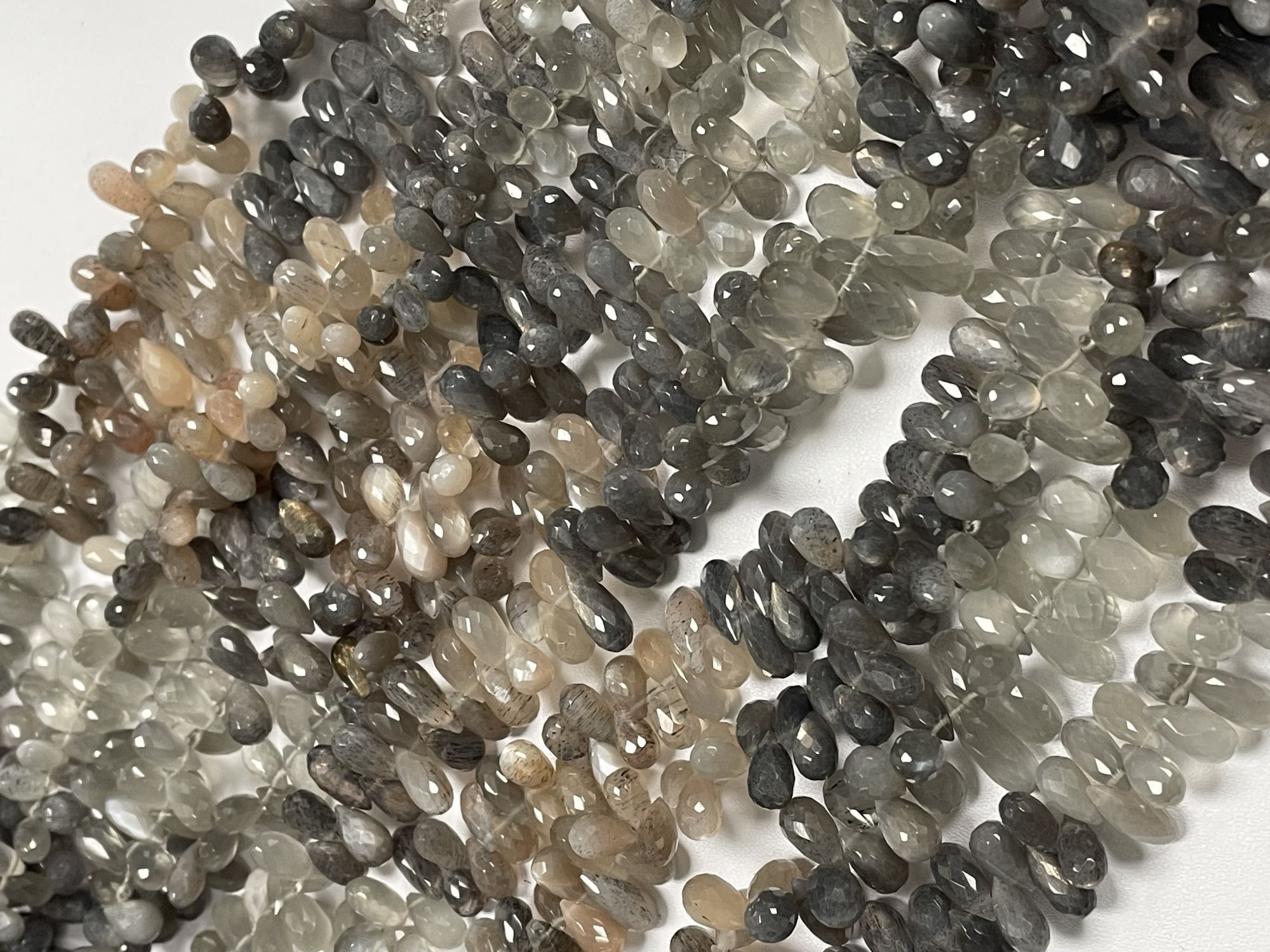 Multi Goldshine Moonstone Drop Faceted