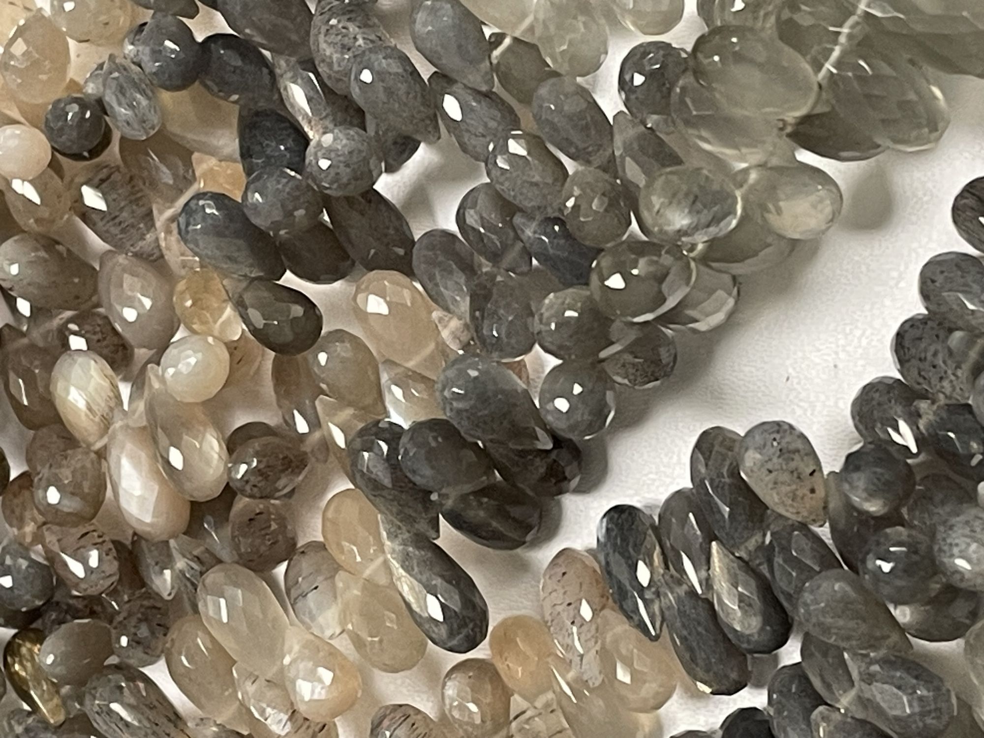 Multi Goldshine Moonstone Drop Faceted