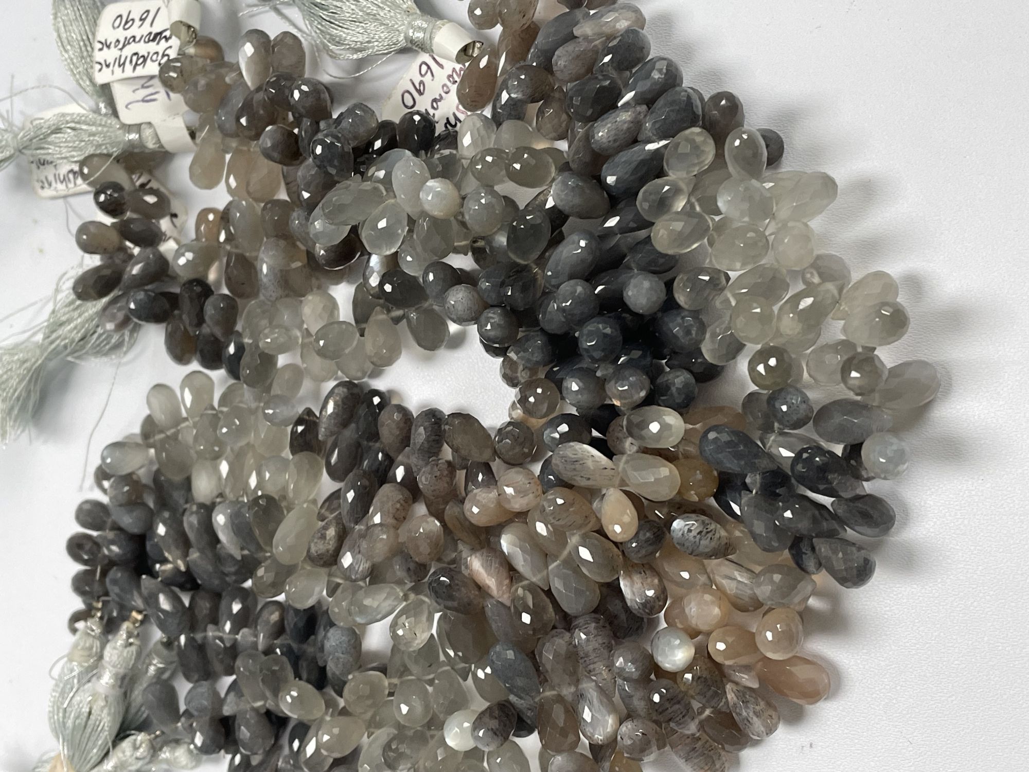 Multi Goldshine Moonstone Drop Faceted