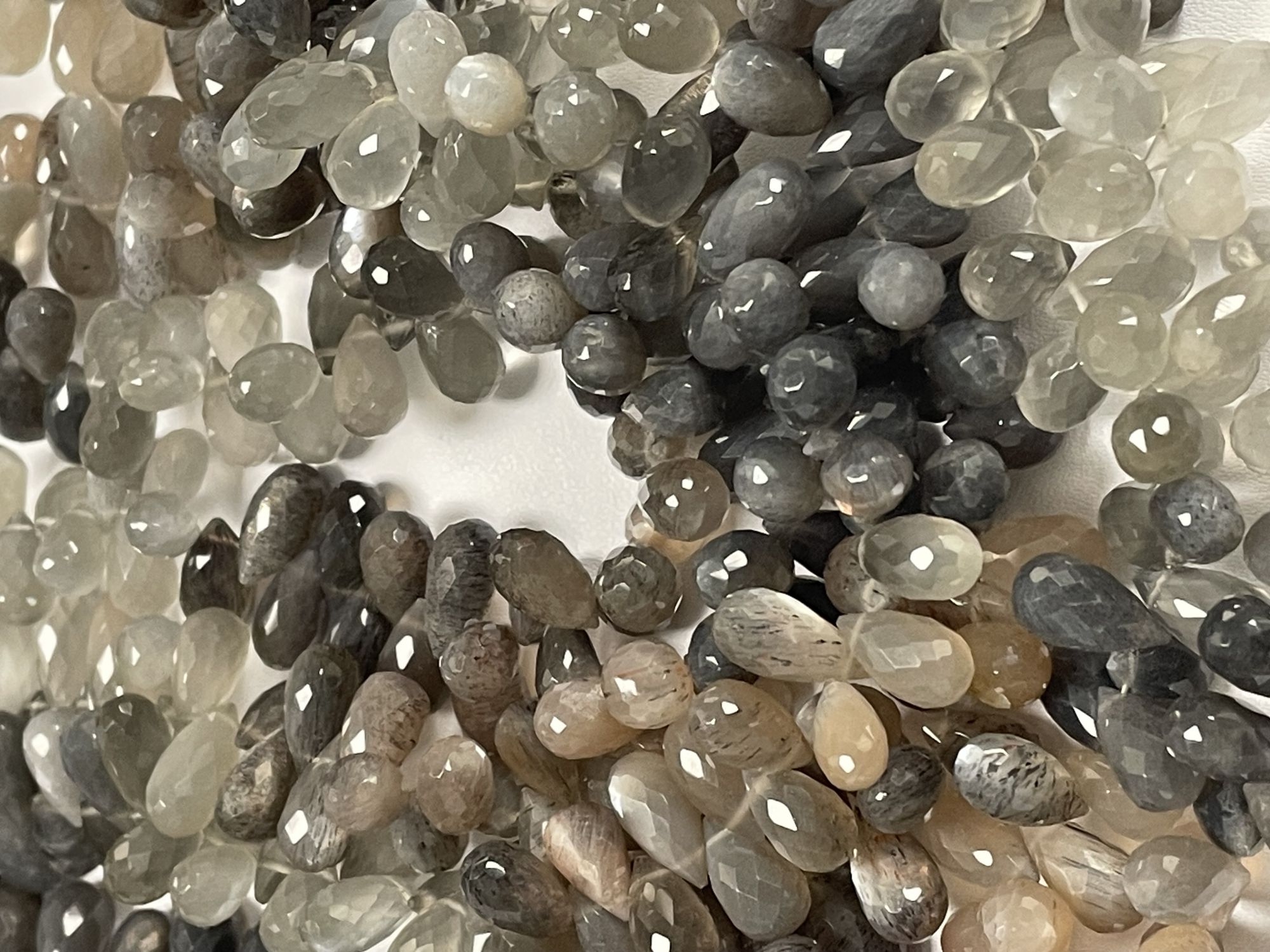 Multi Goldshine Moonstone Drop Faceted