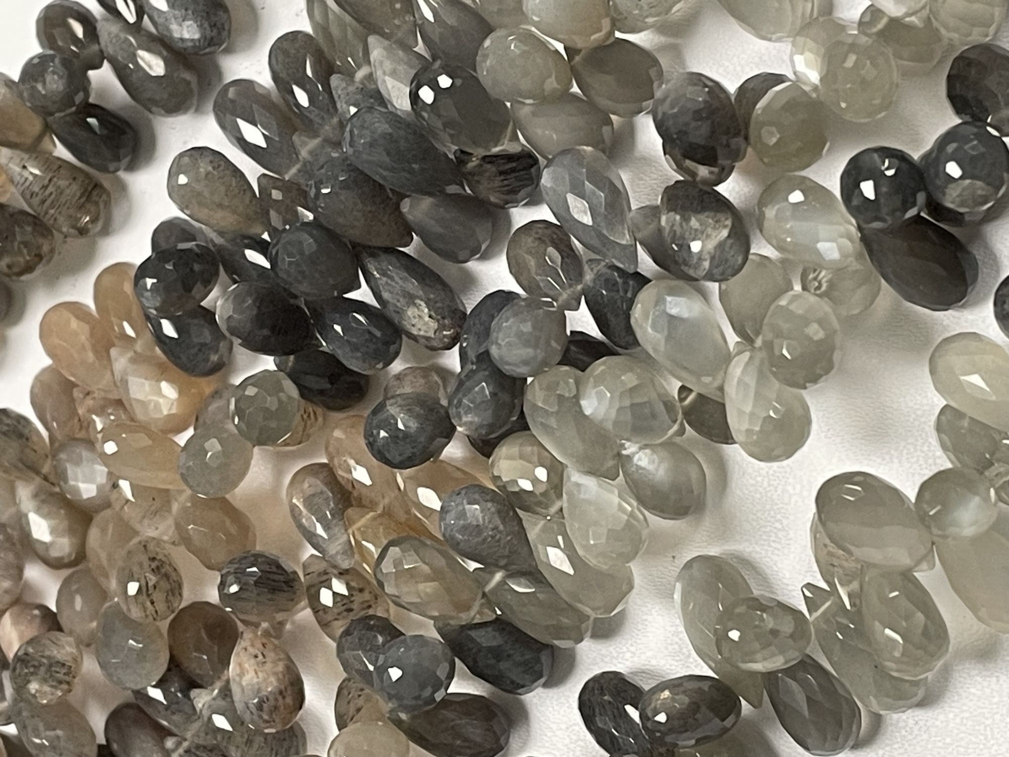 Multi Goldshine Moonstone Drop Faceted