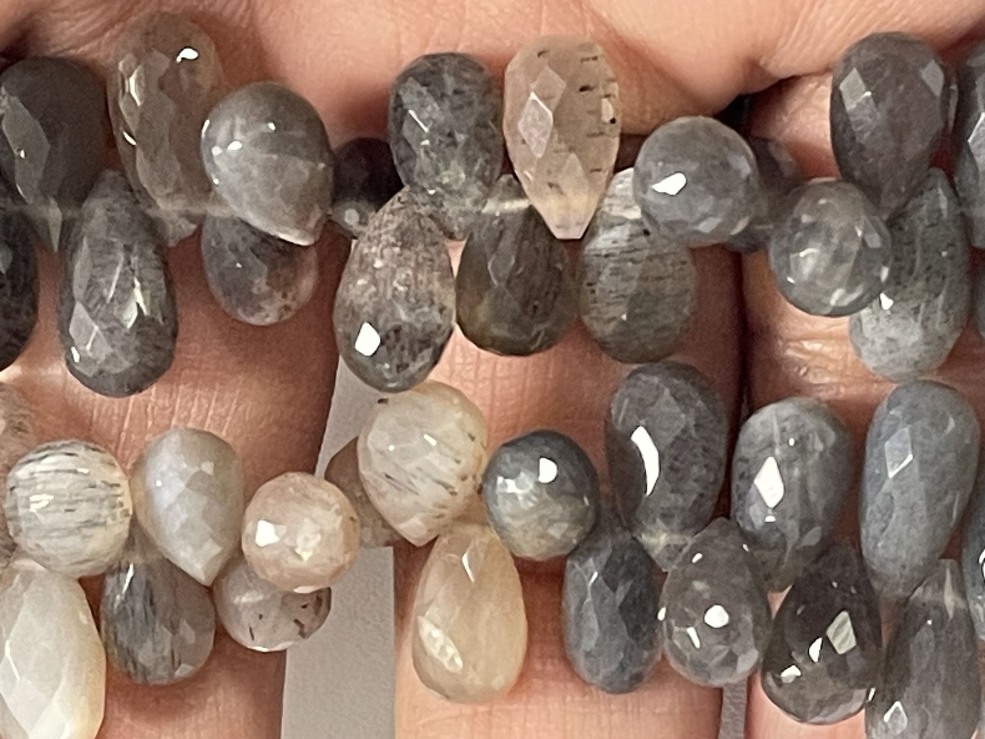 Multi Goldshine Moonstone Drop Faceted