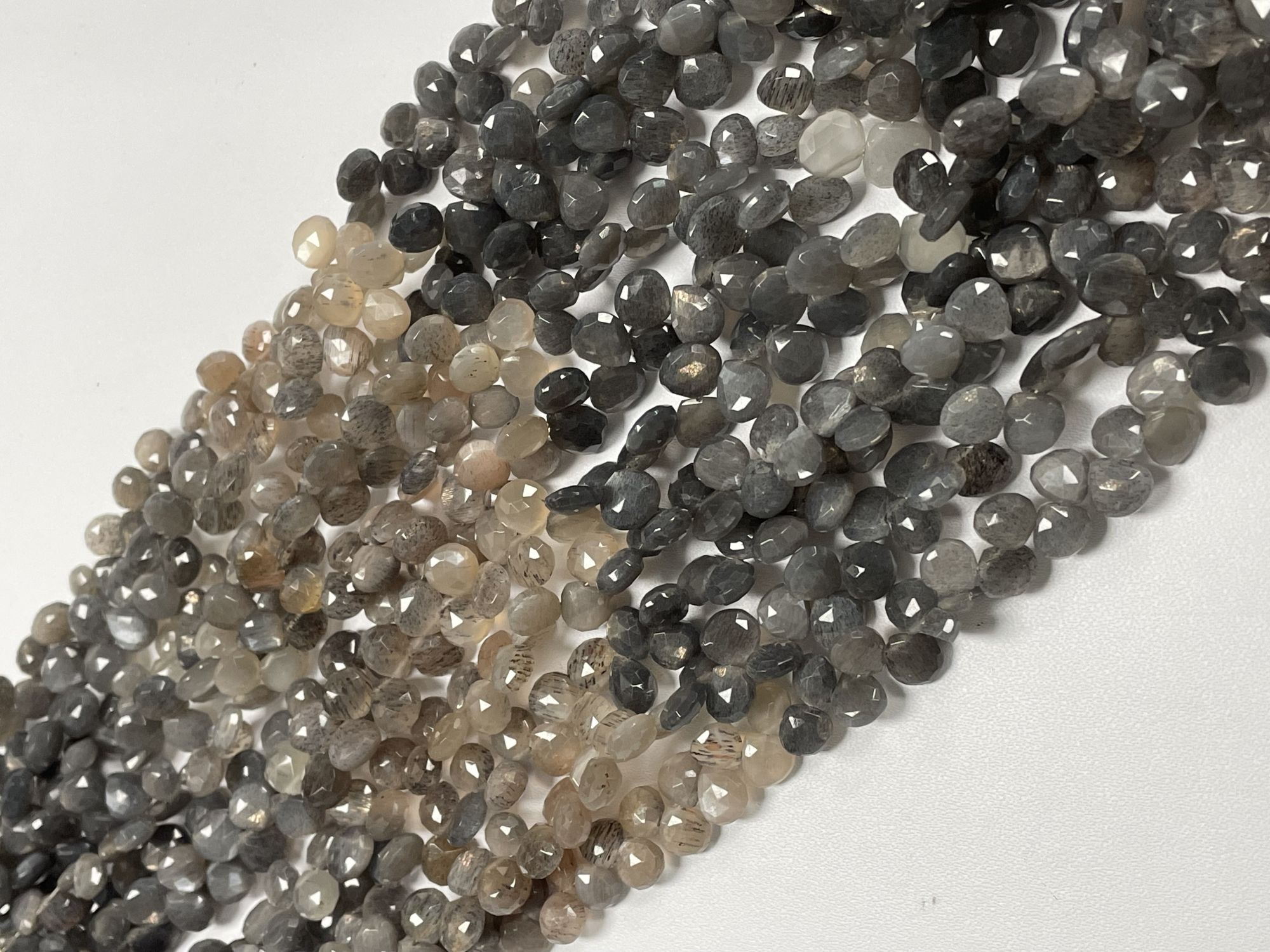 Multi Goldshine Moonstone Heart Faceted