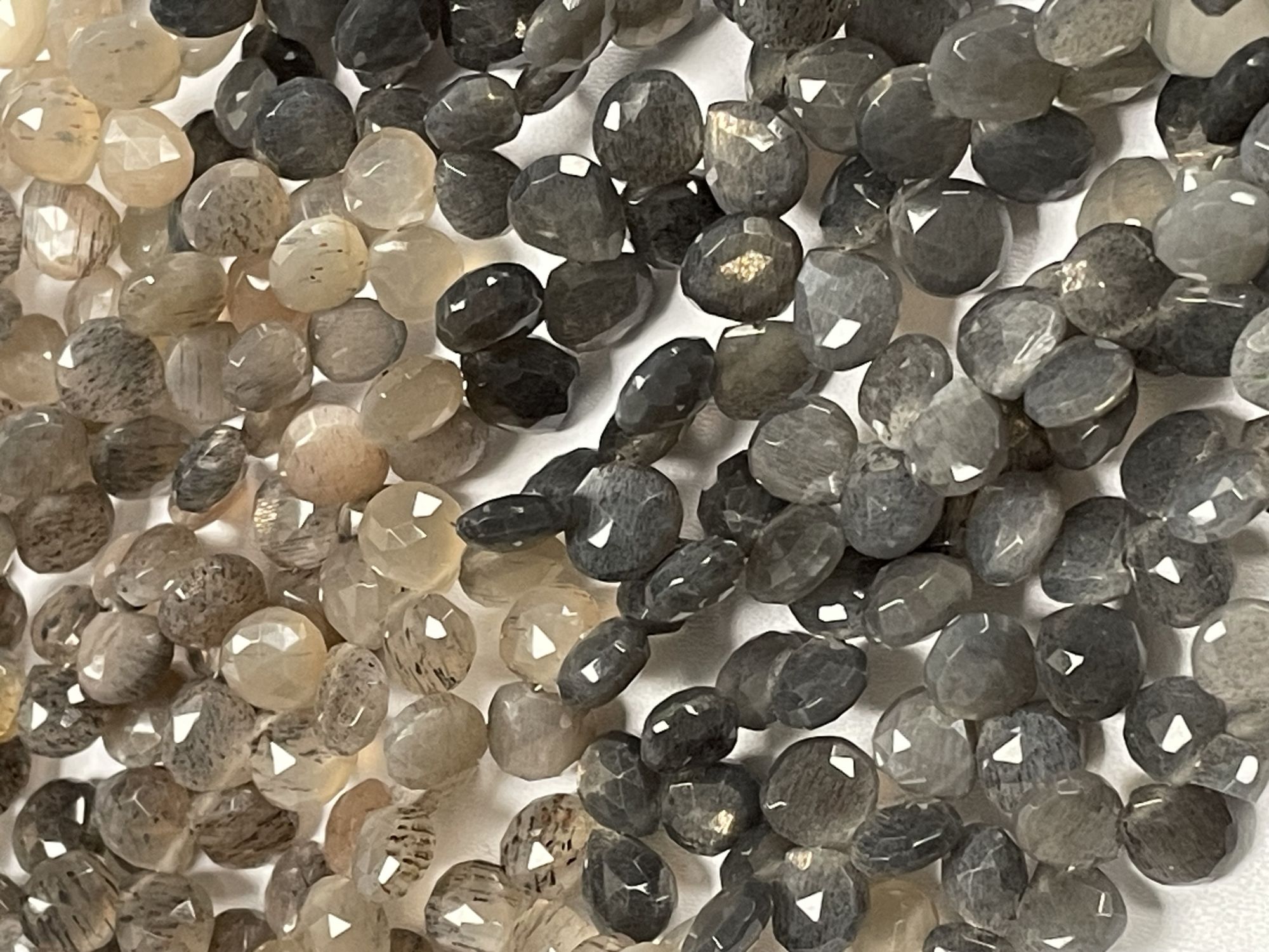 Multi Goldshine Moonstone Heart Faceted