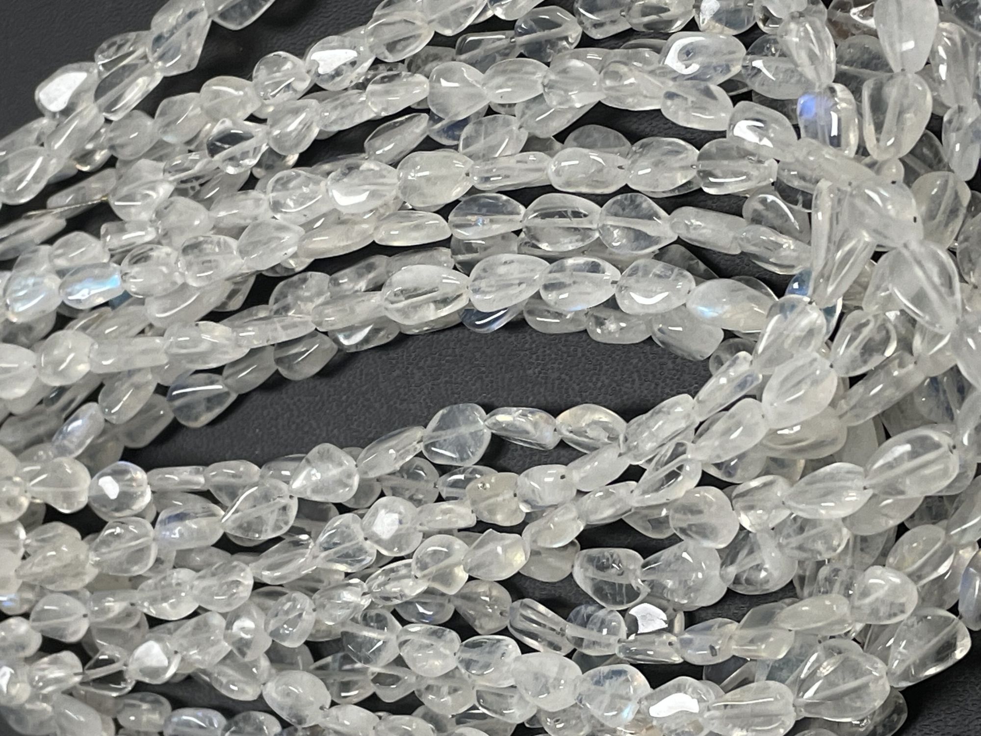 Rainbow Moonstone Straight Drill Pear Smooth