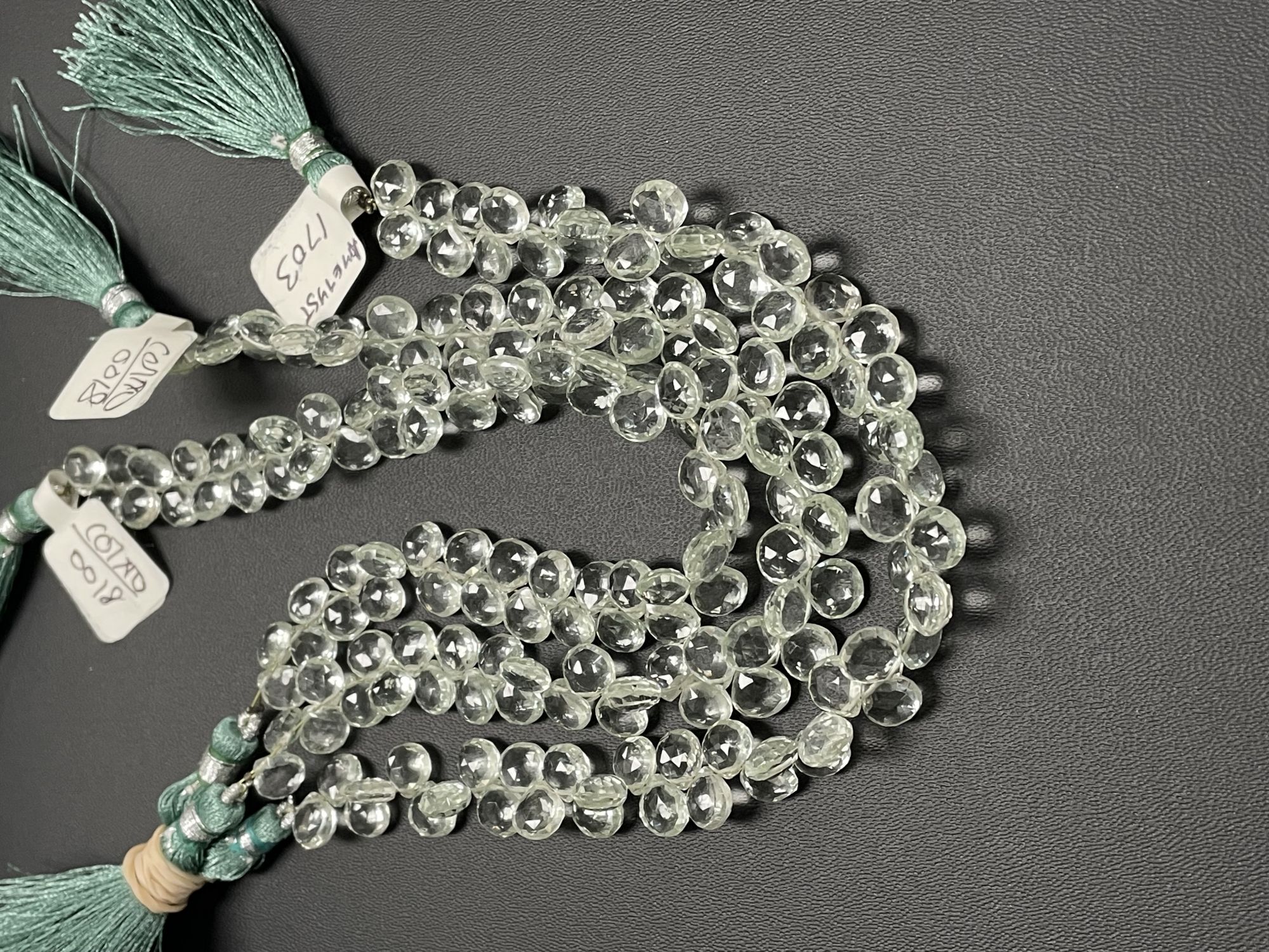 Green Amethyst Heart Faceted