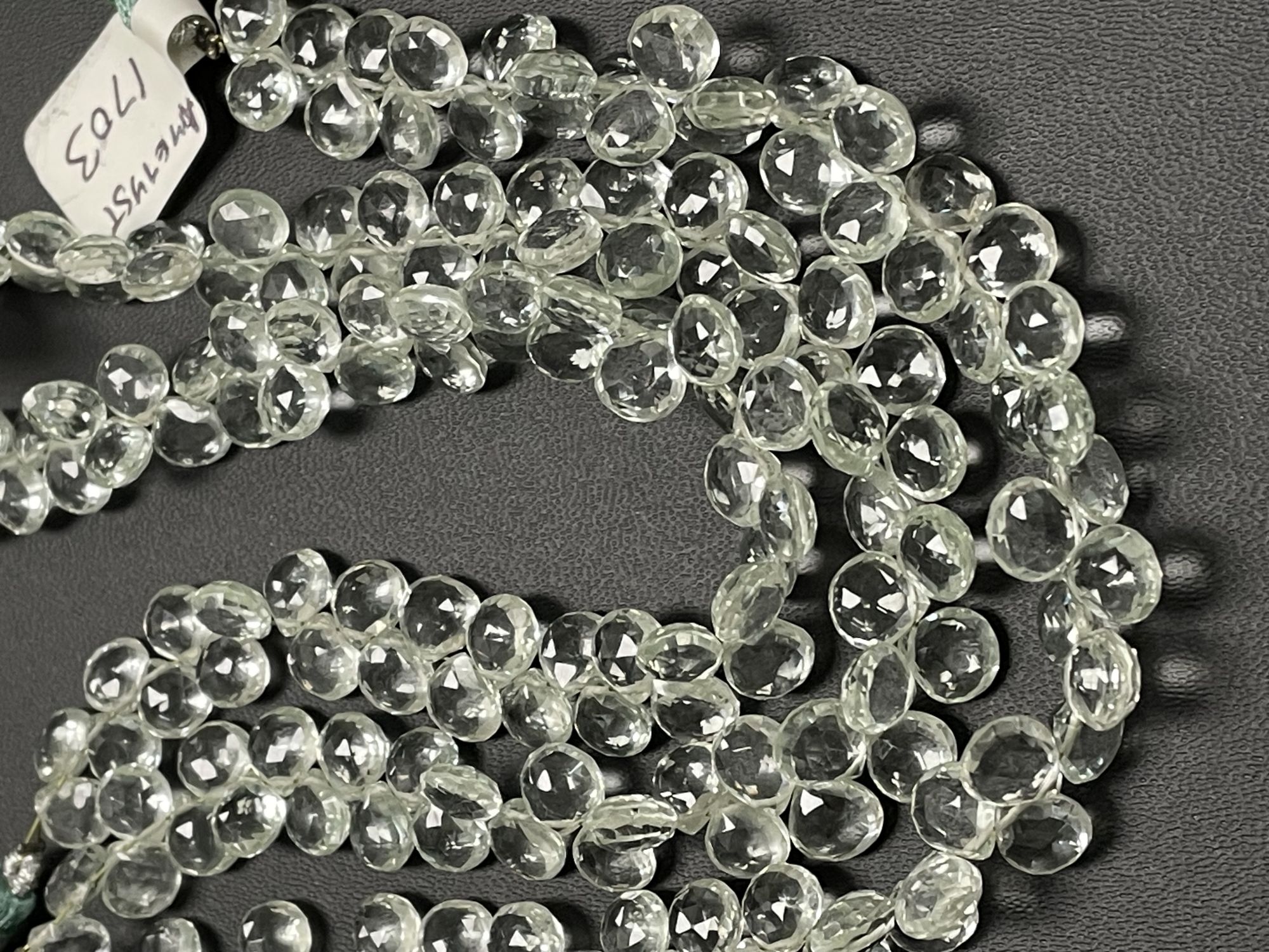 Green Amethyst Heart Faceted