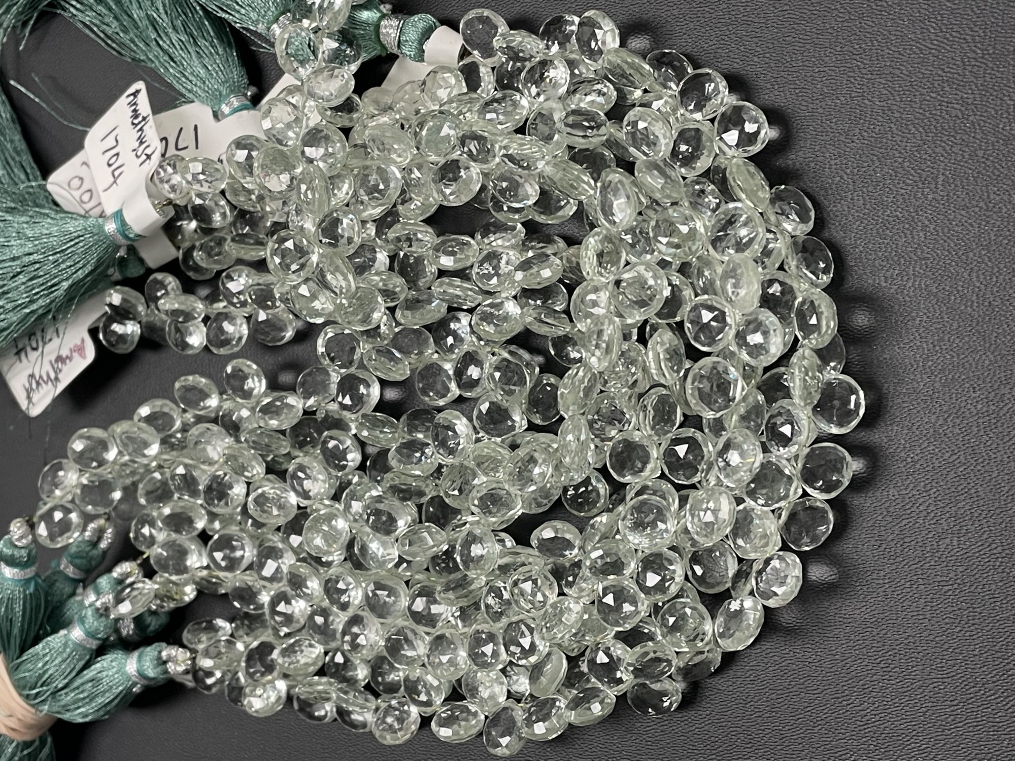 Green Amethyst Heart Faceted