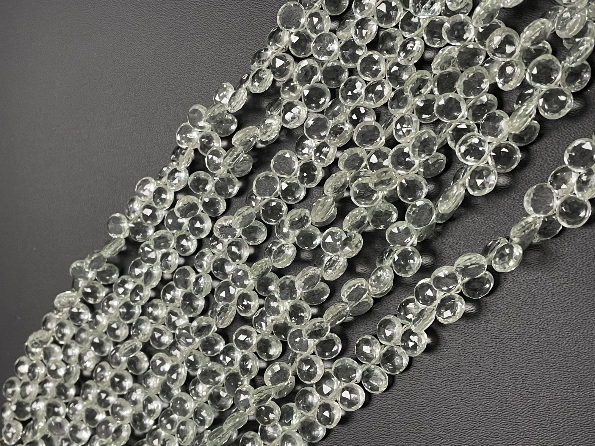 Green Amethyst Heart Faceted